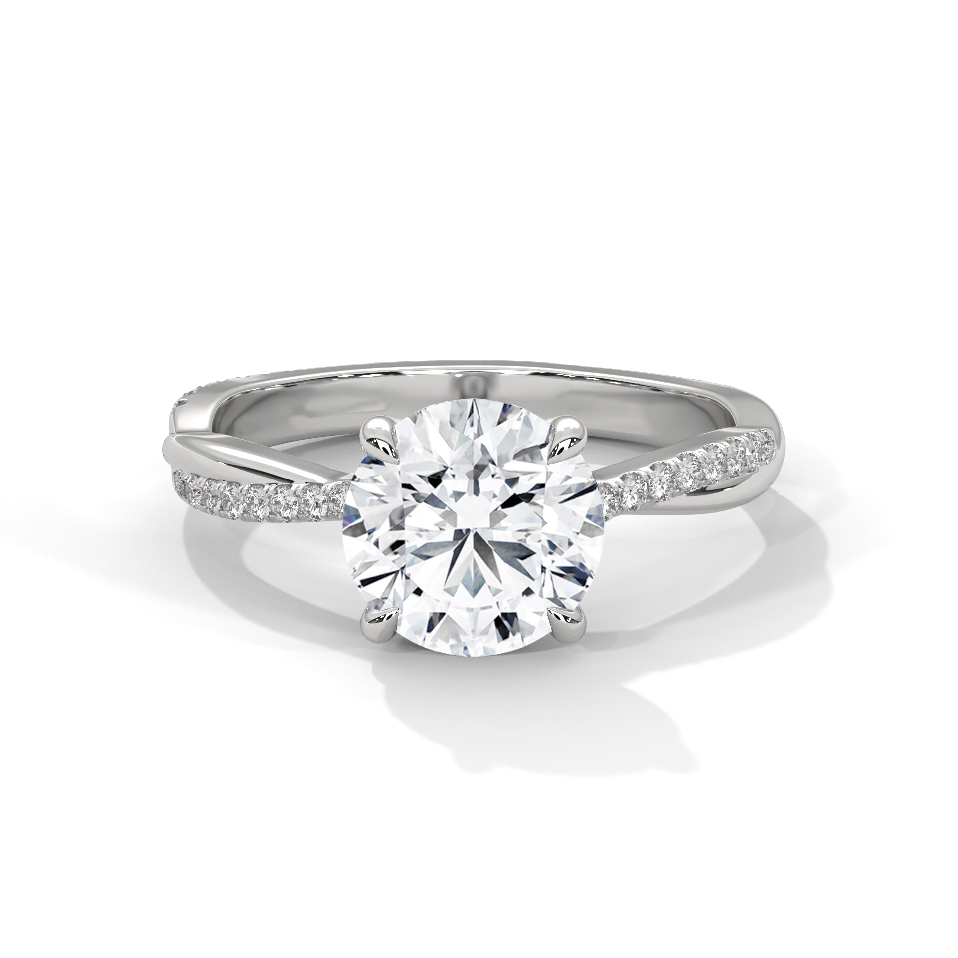 Radiant Embrace 1.5 CT Round-Cut Lab Grown Diamond Pave Ring | 1.66 CTW