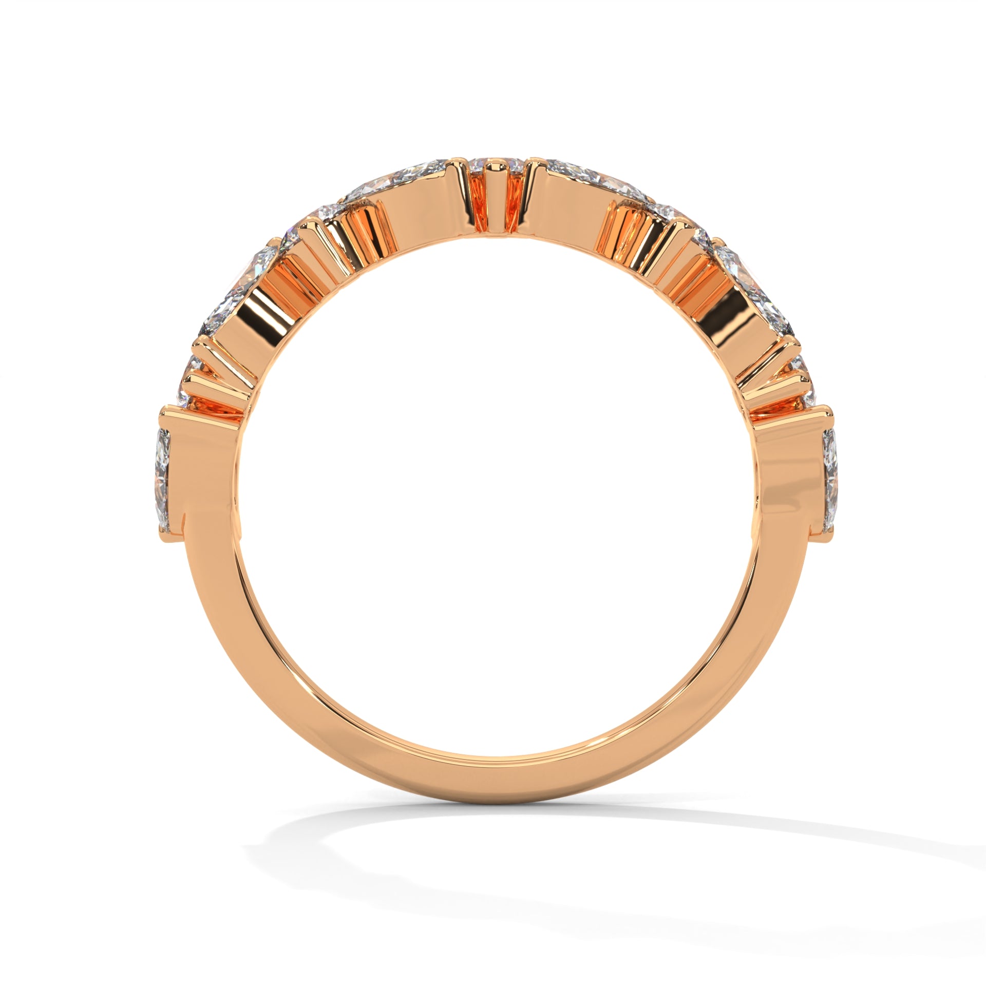 Marquise and Round Diamond Twist Gold Band | 1.32 CTW