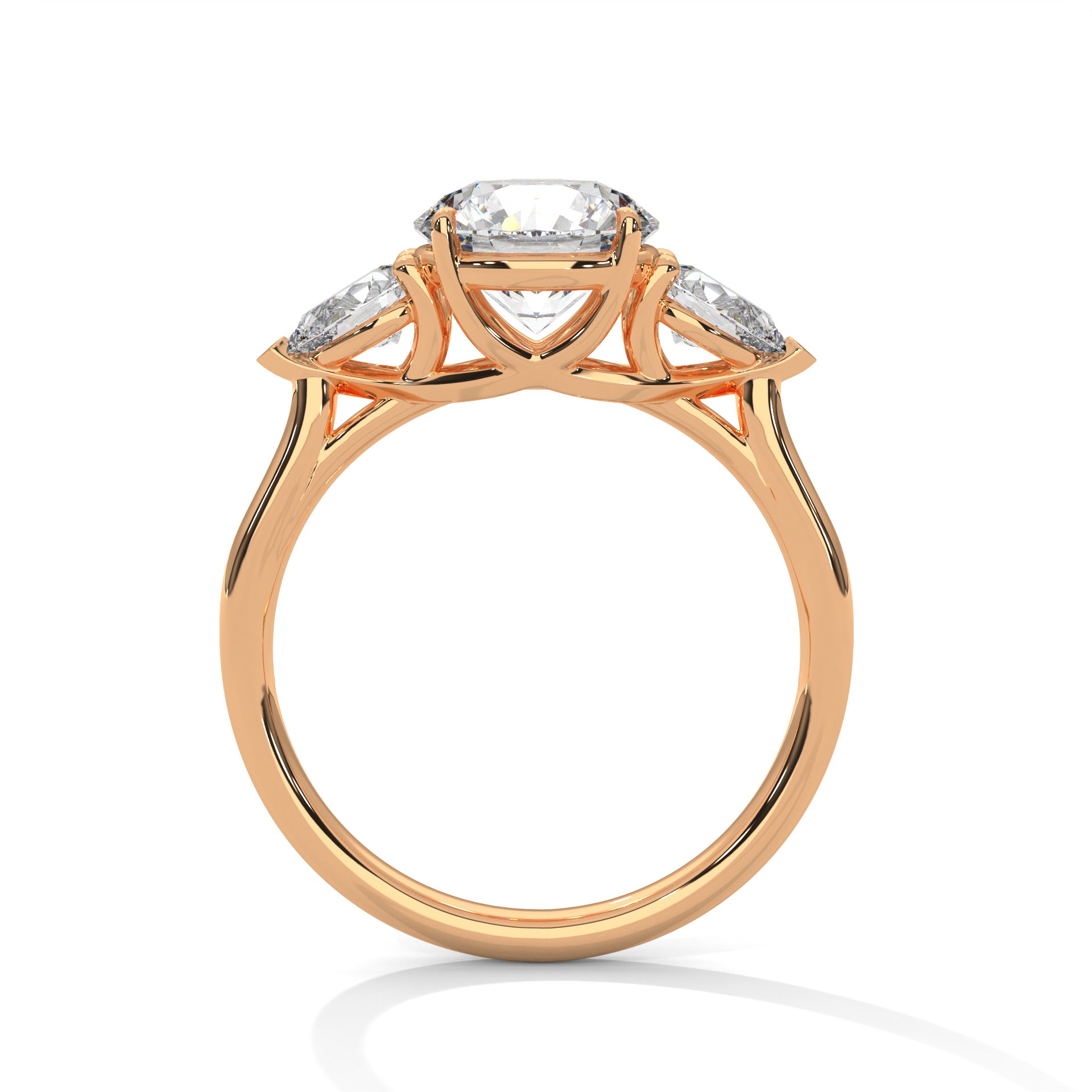 Dahlia 1ct Round Lab-Grown Diamond Three-Stone Engagement Ring | 2.00 CTW