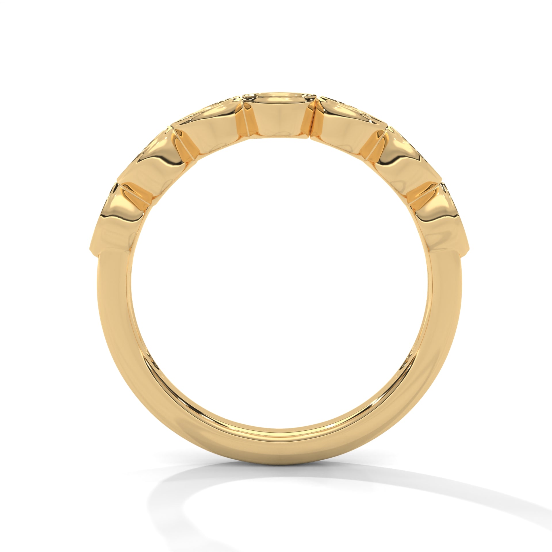Intricate Infinity: Gold Round Diamond Bezel Set Band Ring | 0.25 CTW
