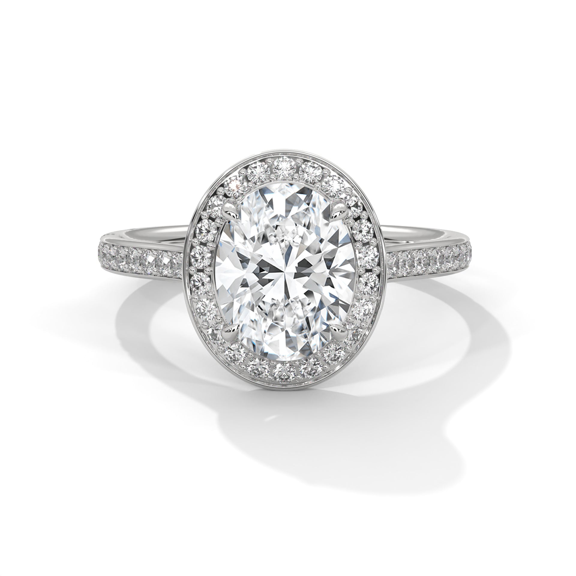 Vivienne 3 CT Oval Lab-Grown Diamond Halo Engagement Ring | 3.42 CTW
