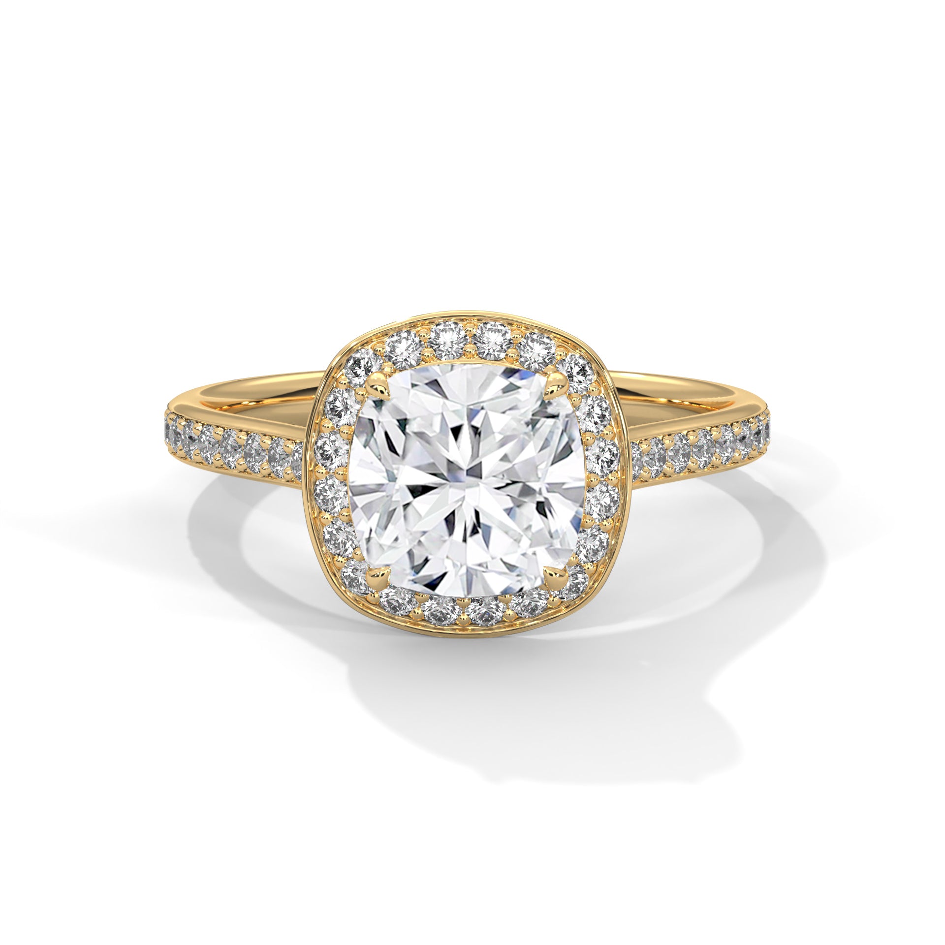 Grandeur Halo 3 CT Cushion-Cut Lab Grown Diamond Ring | 3.42 CTW