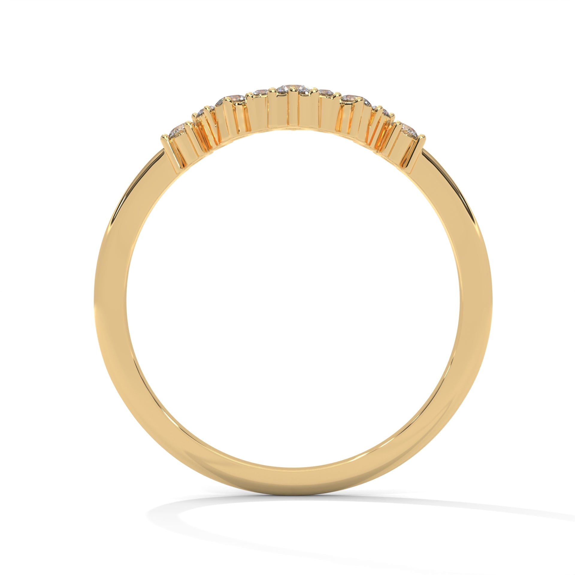 Elegant Round Lab-Grown Diamond Gold Wedding Band | 0.15 CTW