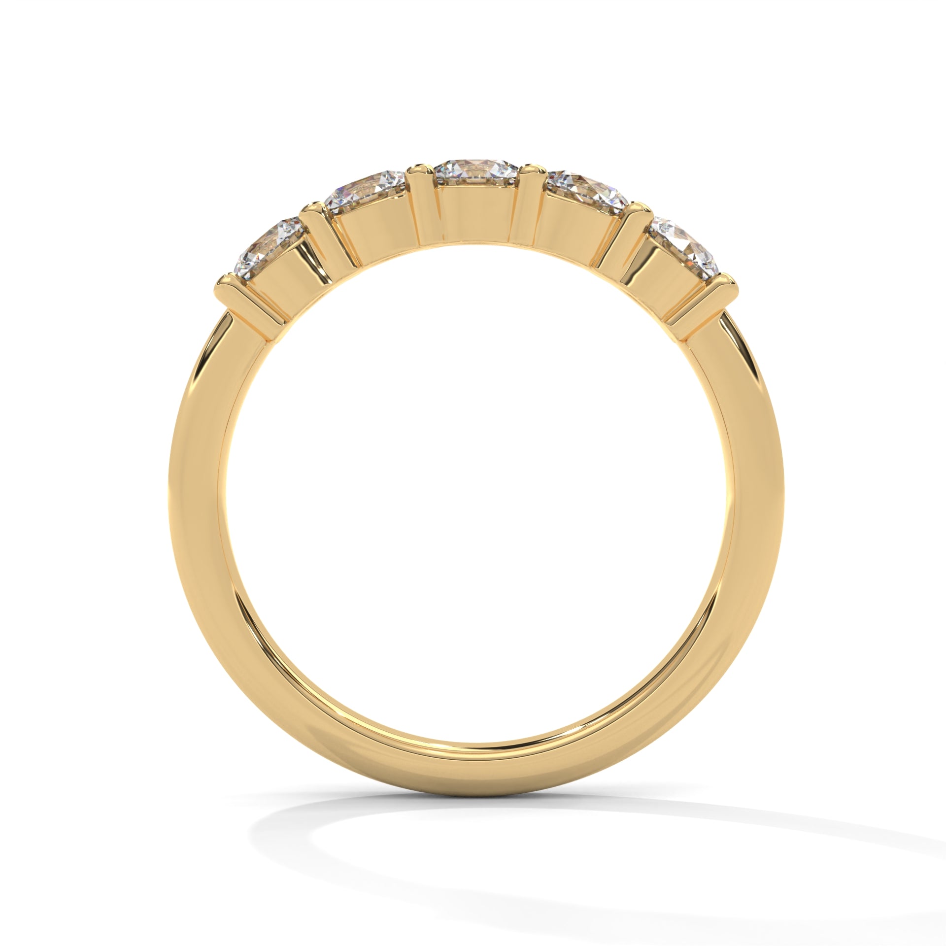 Brilliant Bonds Gold Round Diamond Prong Set Band Ring | 1.10 CTW