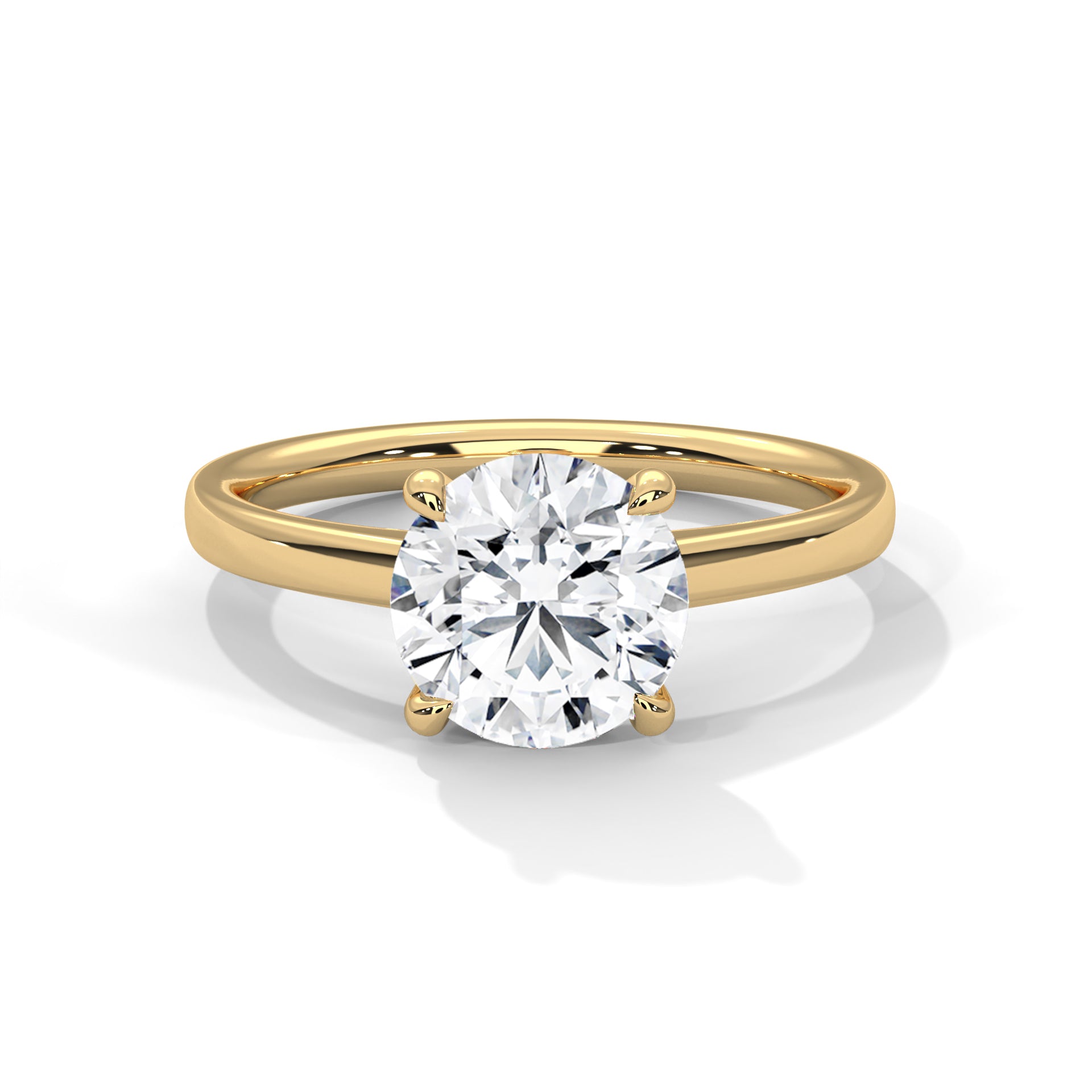 Classic 2 CTW Round-Cut Diamond Solitaire Engagement Ring | 14K & 18K Gold