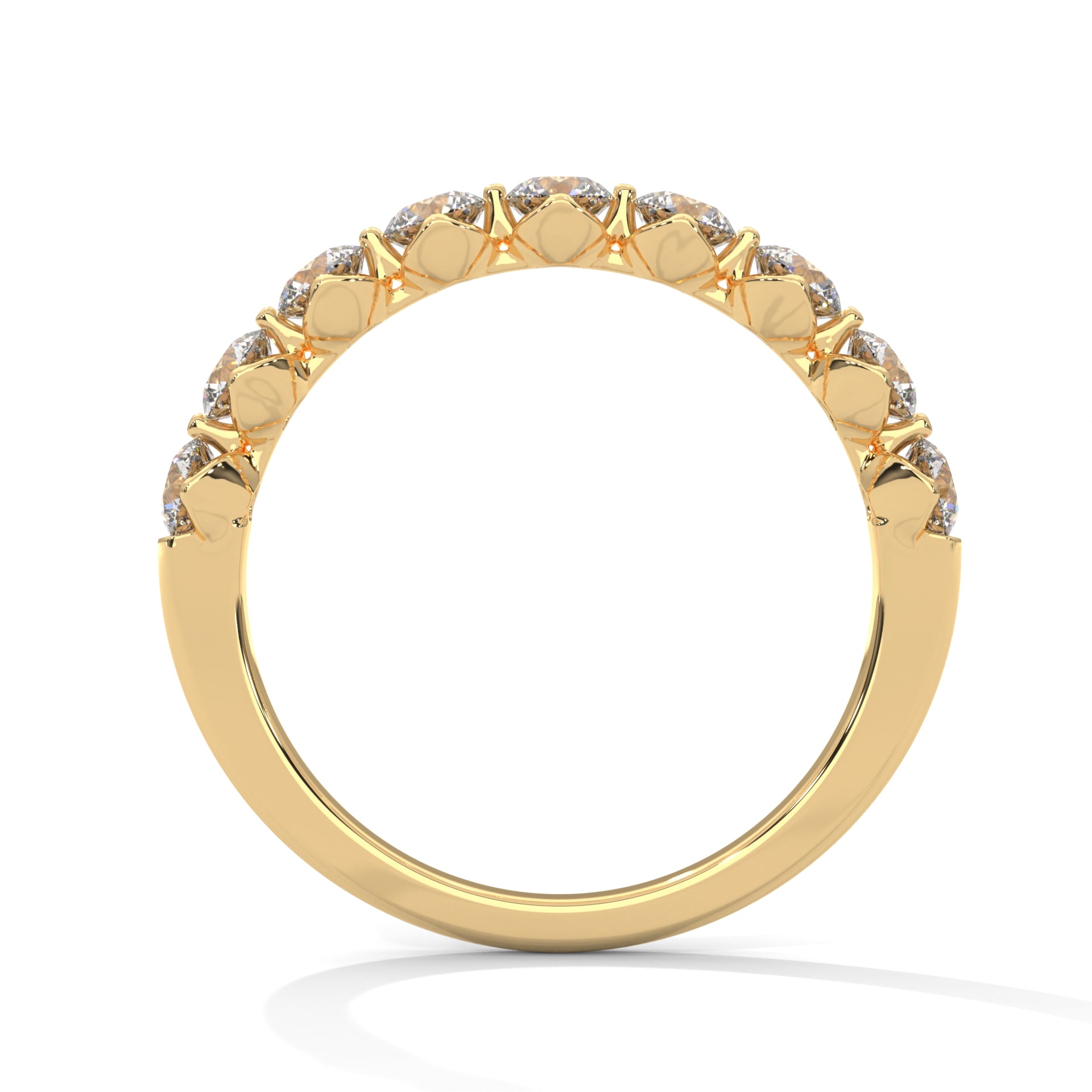 Eternal Sparkle: Gold Round Diamond Half-Eternity Band | 0.97 CTW