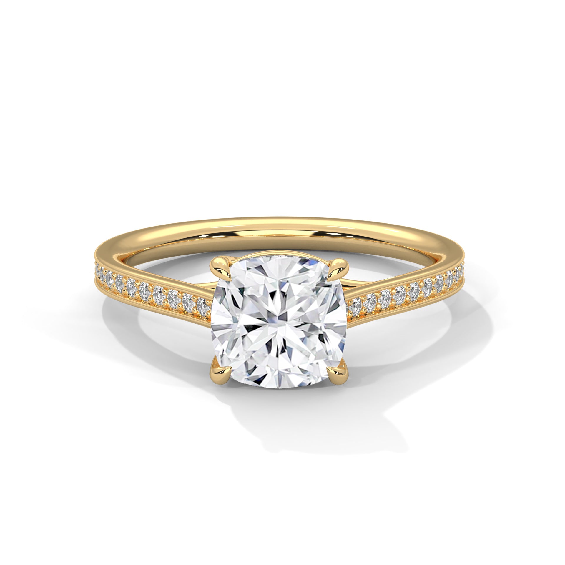 Melia 1.5ct Cushion Lab-Grown Diamond Pave Engagement Ring | 1.62 CTW