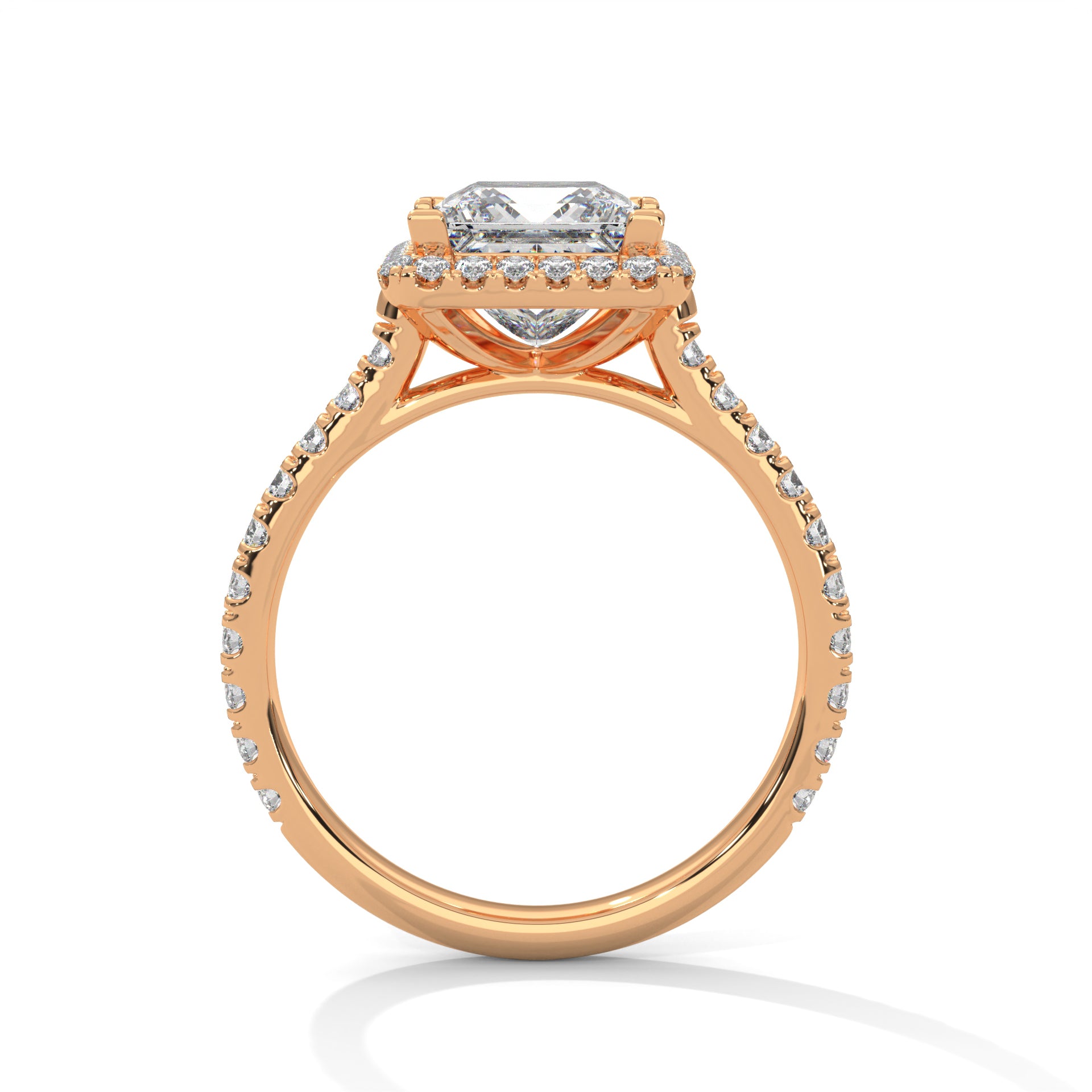 Princess-Cut 3 CTW Halo Lab Grown Diamond Ring | 3.57 CTW