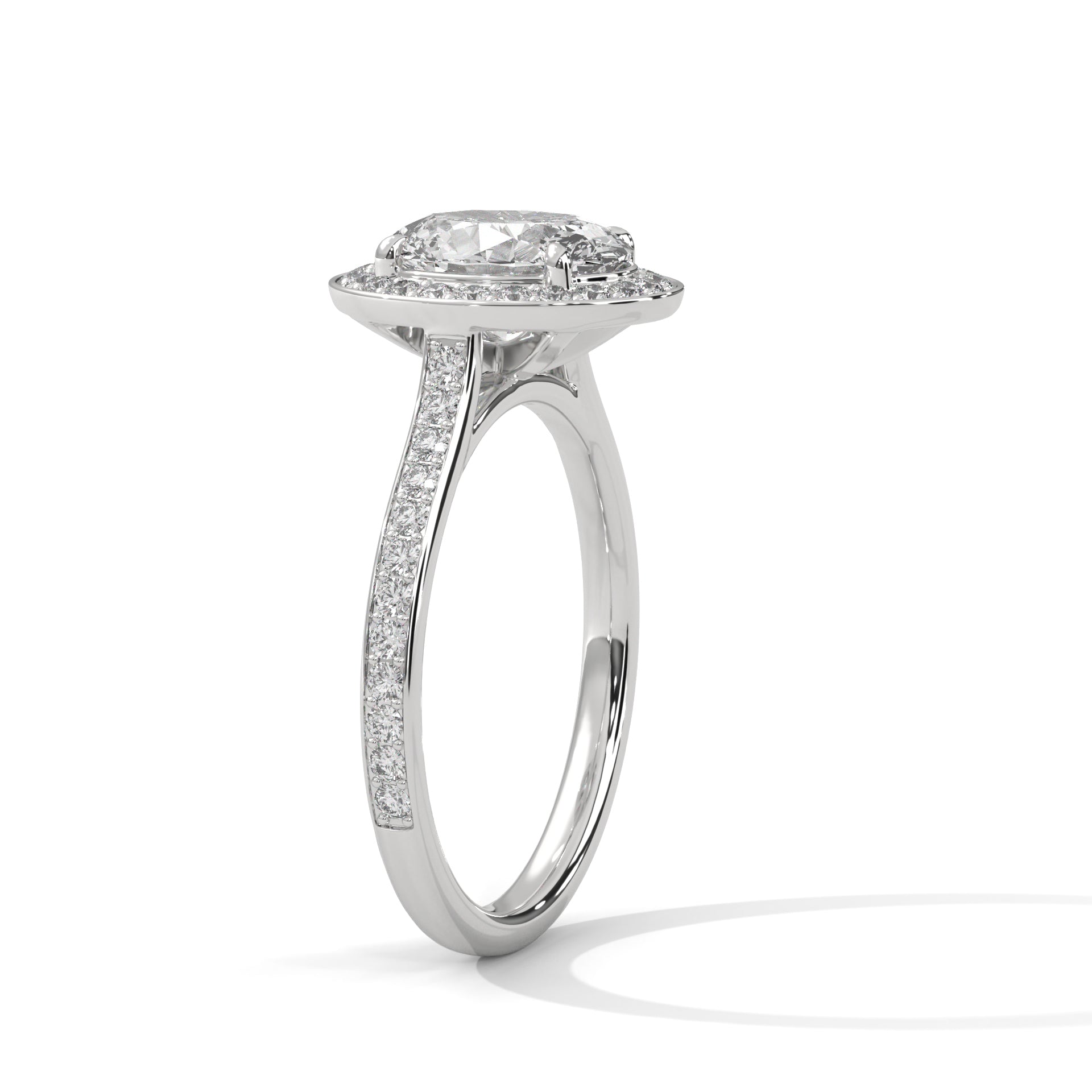 Vivienne 3 CT Oval Lab-Grown Diamond Halo Engagement Ring | 3.42 CTW