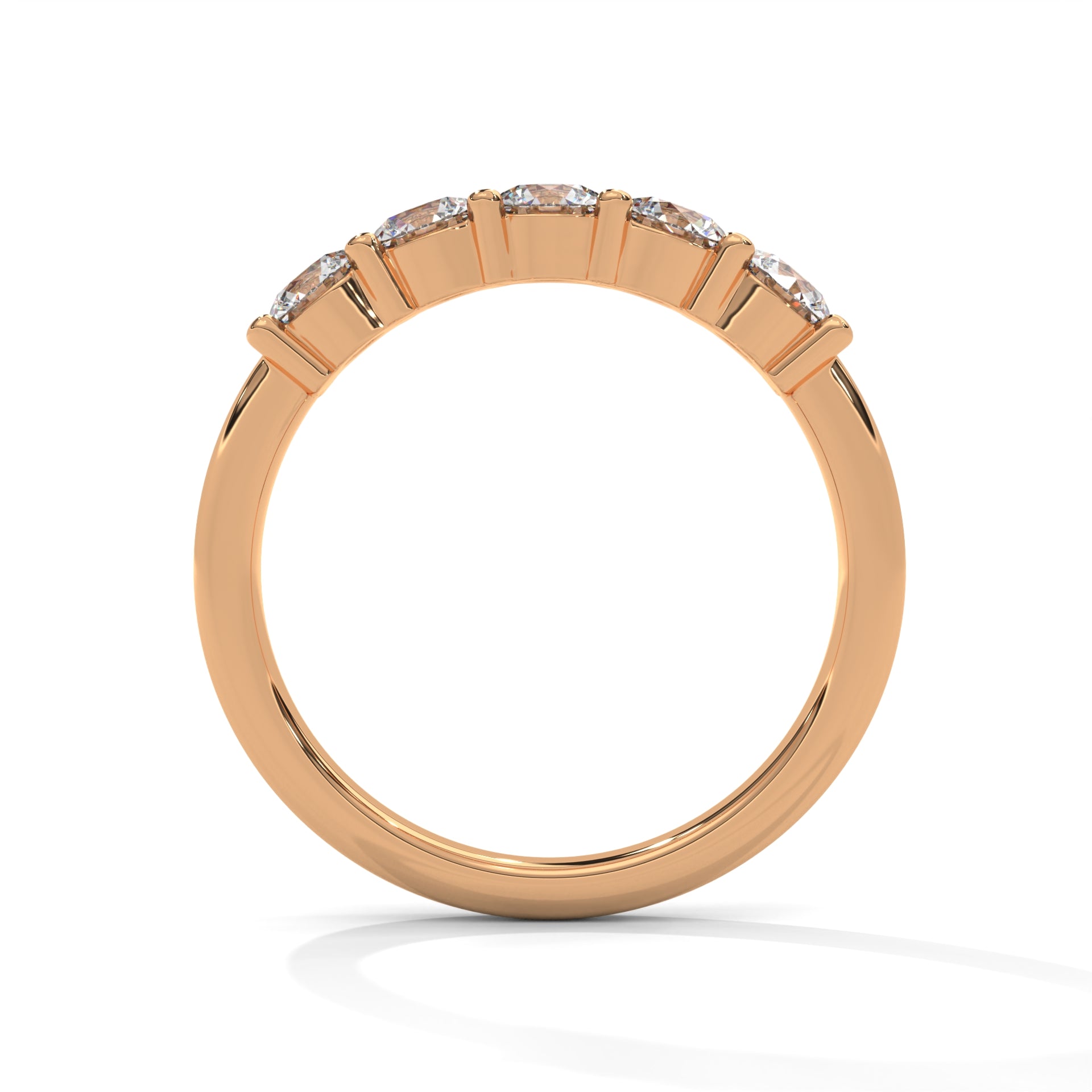 Brilliant Bonds Gold Round Diamond Prong Set Band Ring | 1.10 CTW