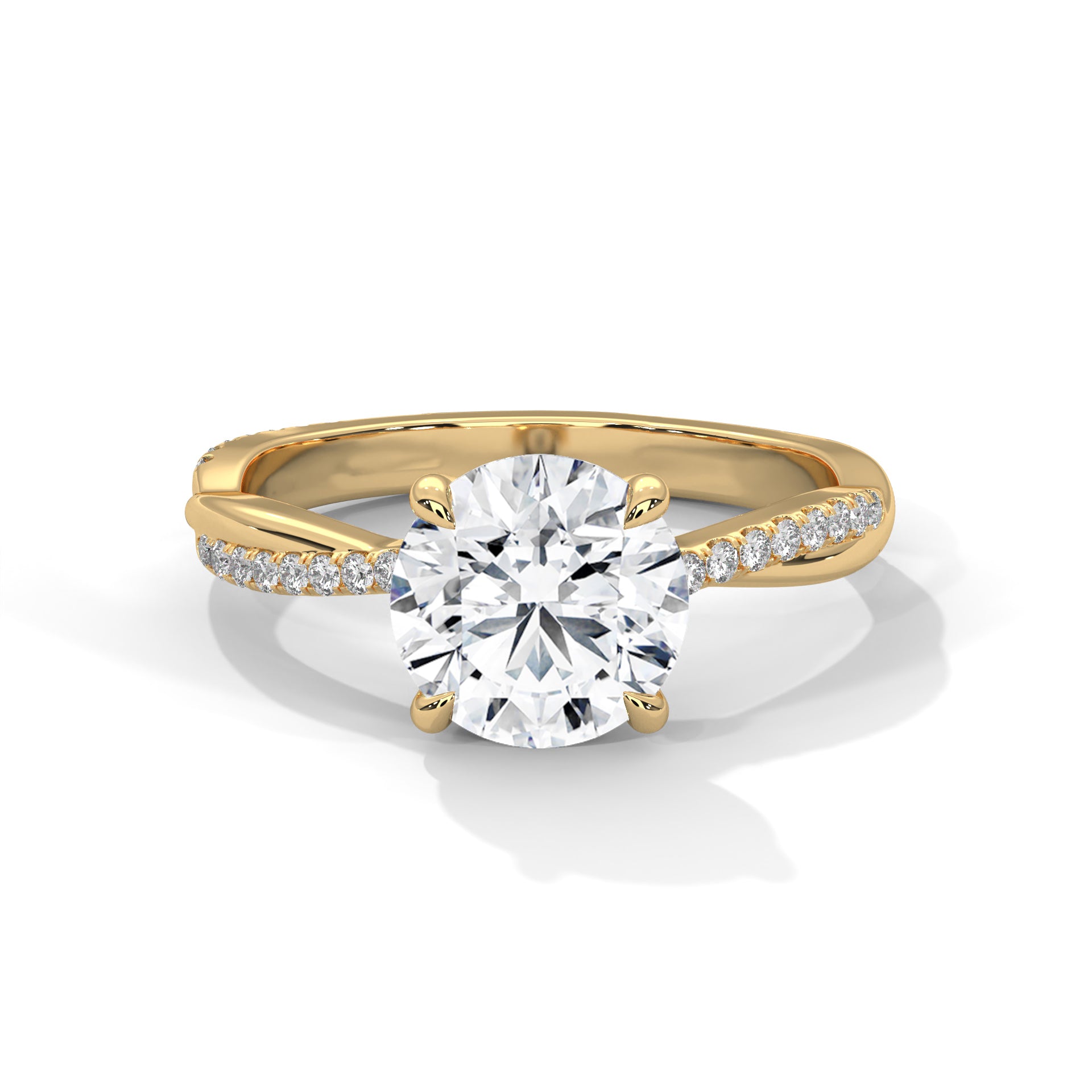 Radiant Embrace 1.5 CT Round-Cut Lab Grown Diamond Pave Ring | 1.66 CTW