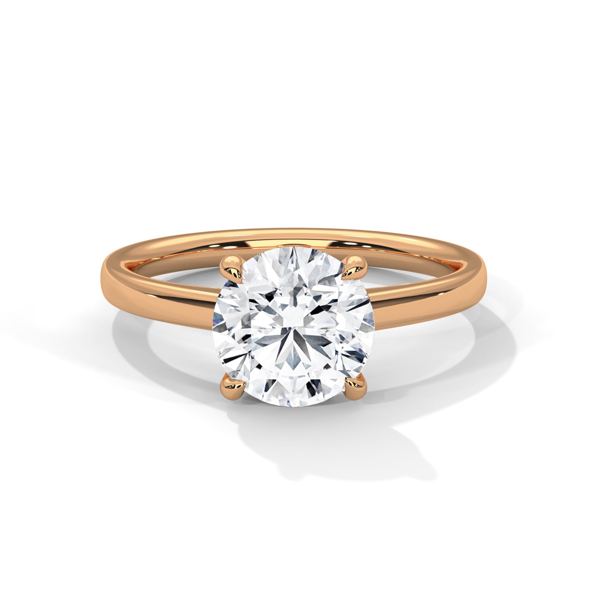 Classic 2 CTW Round-Cut Diamond Solitaire Engagement Ring | 14K & 18K Gold
