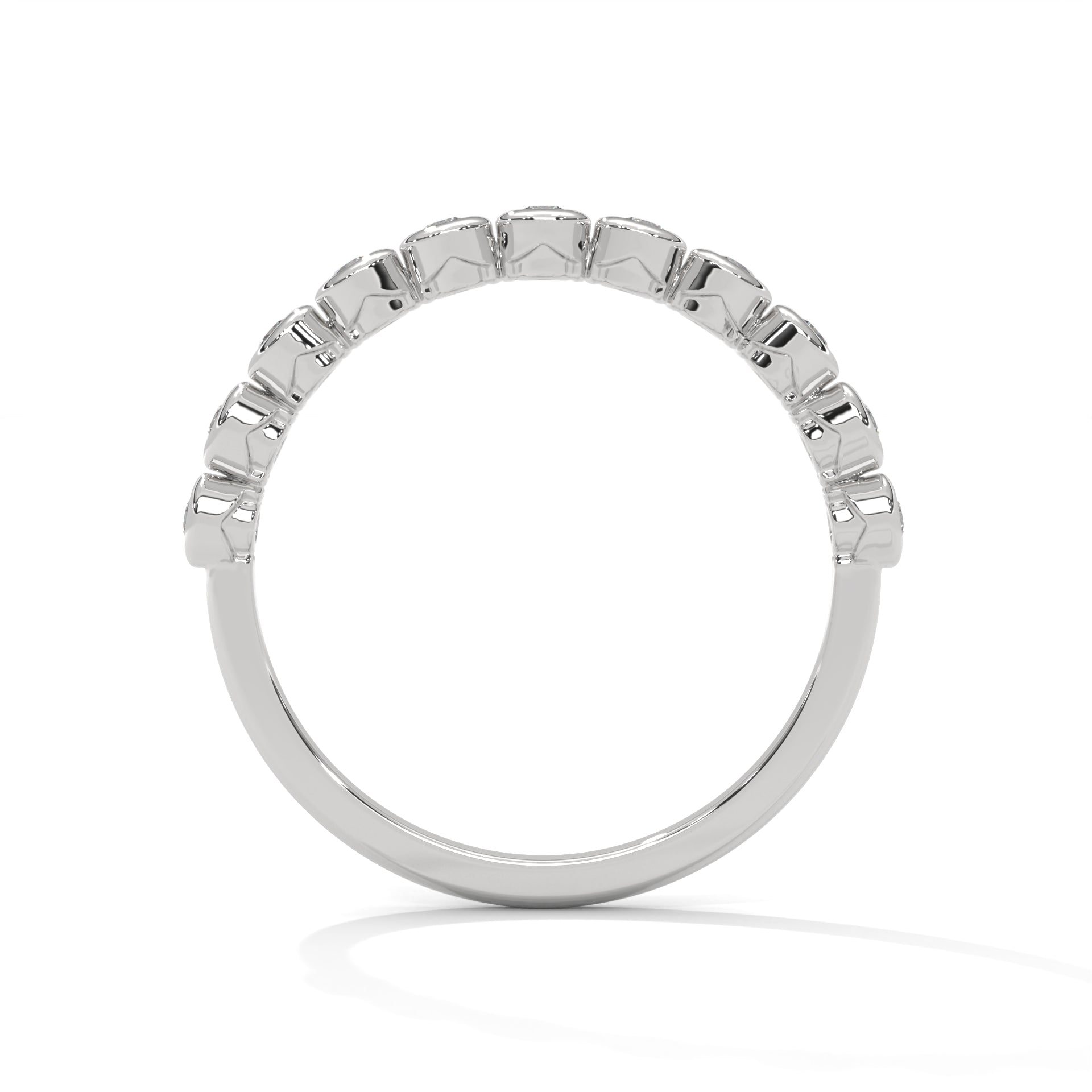 Circular Elegance:  Round Diamond Bezel Set Gold Band | 0.23 CTW