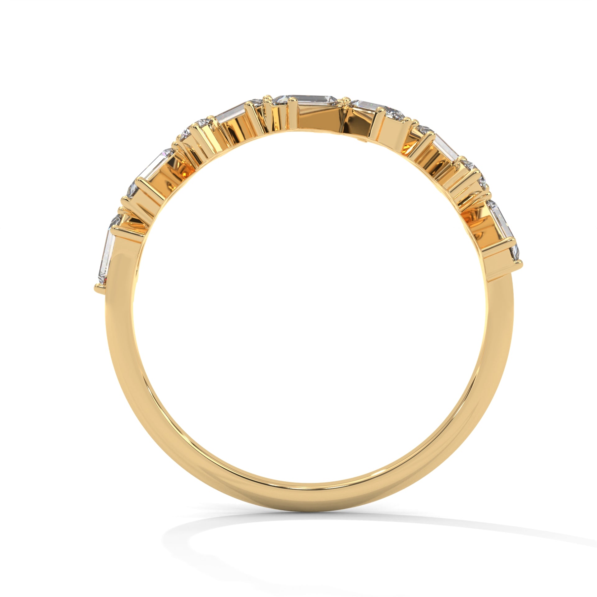 Geometric Grace: Mixed Diamond Geometric Gold Band | 1.04 CTW