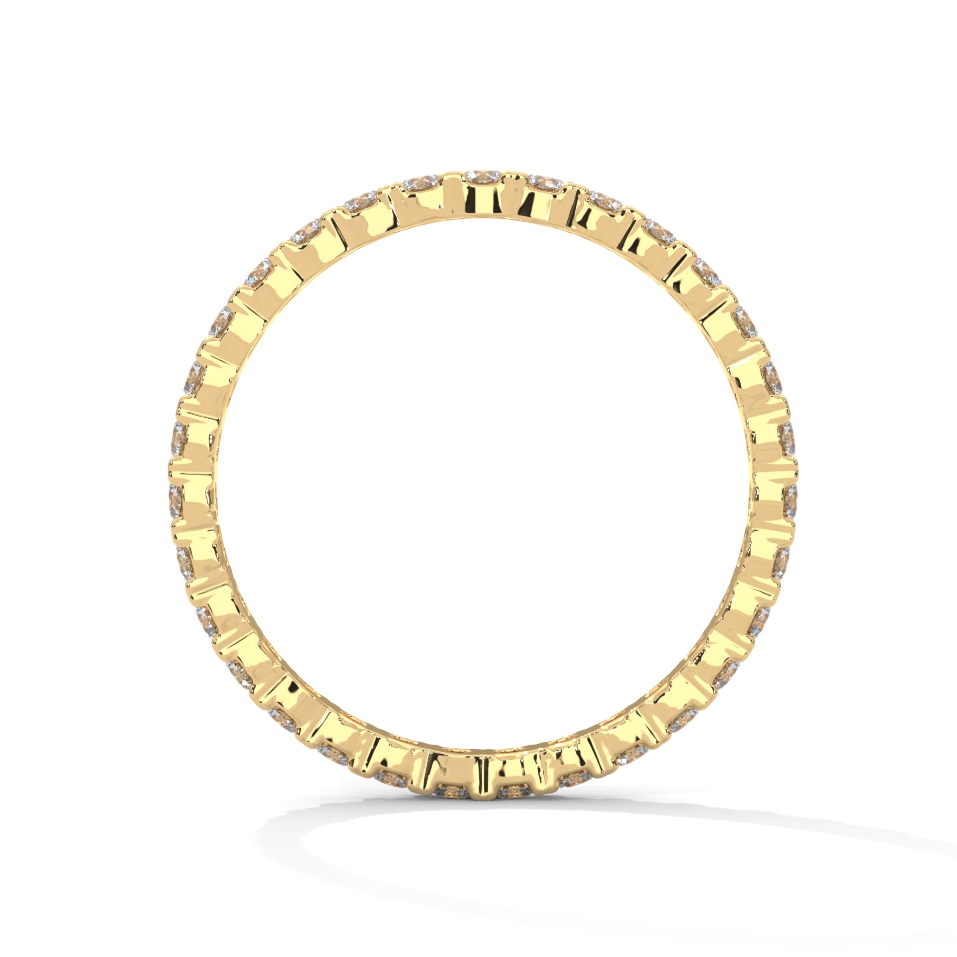 Endless Brilliance: Full-Eternity Round Diamond Gold Band | 1.09 CTW