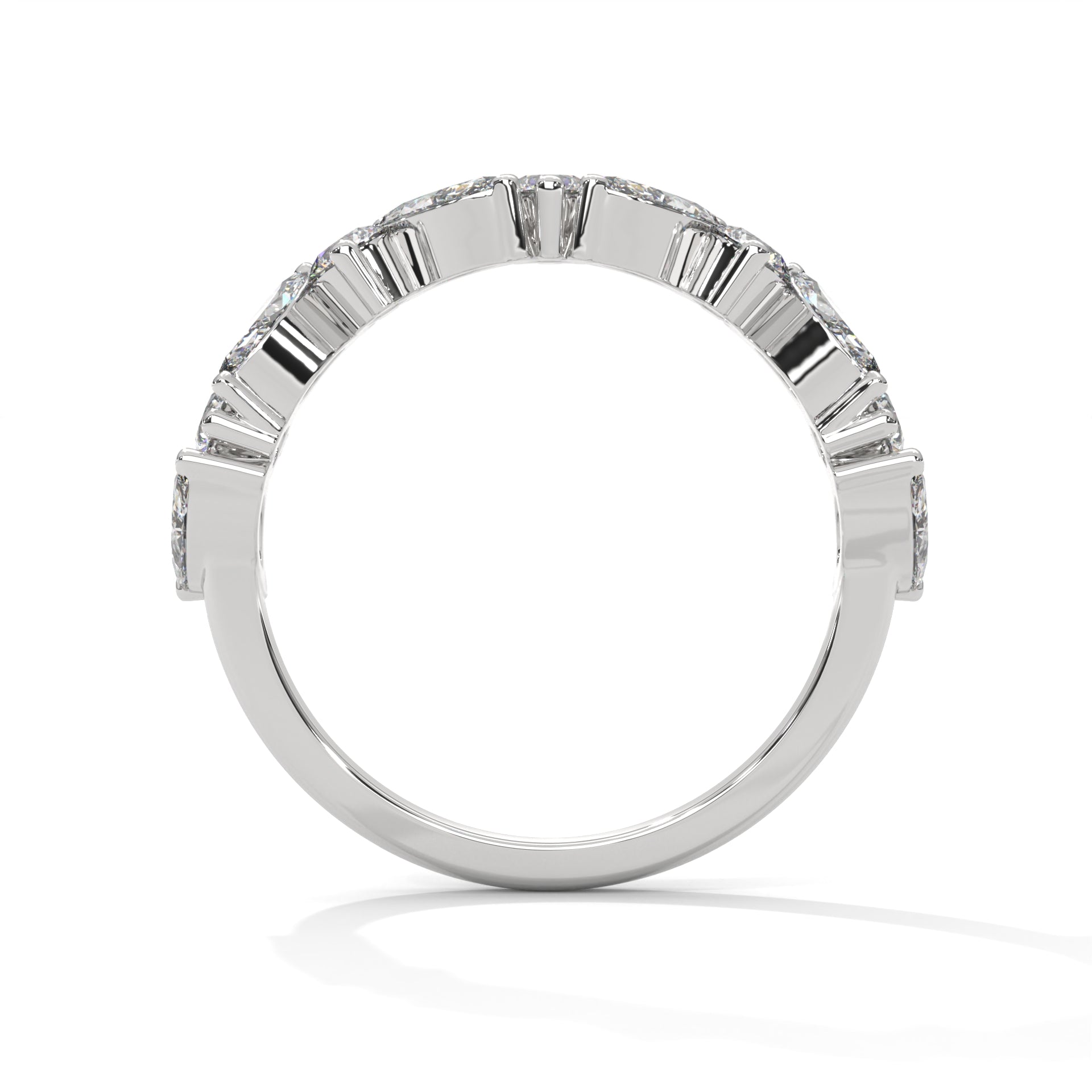 Marquise and Round Diamond Twist Gold Band | 1.32 CTW