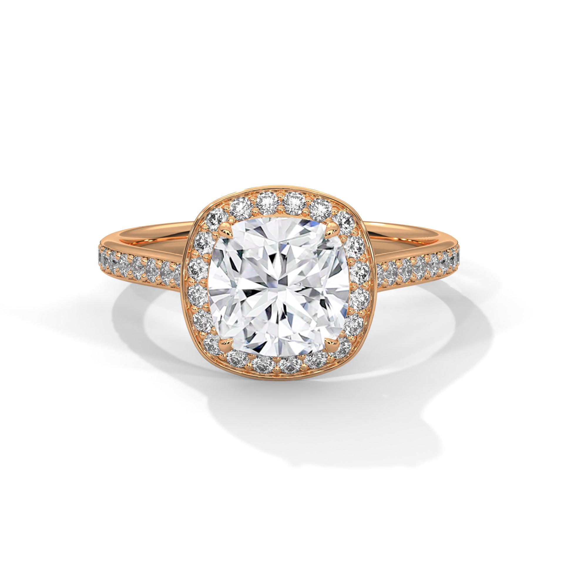 Grandeur Halo 3 CT Cushion-Cut Lab Grown Diamond Ring | 3.42 CTW