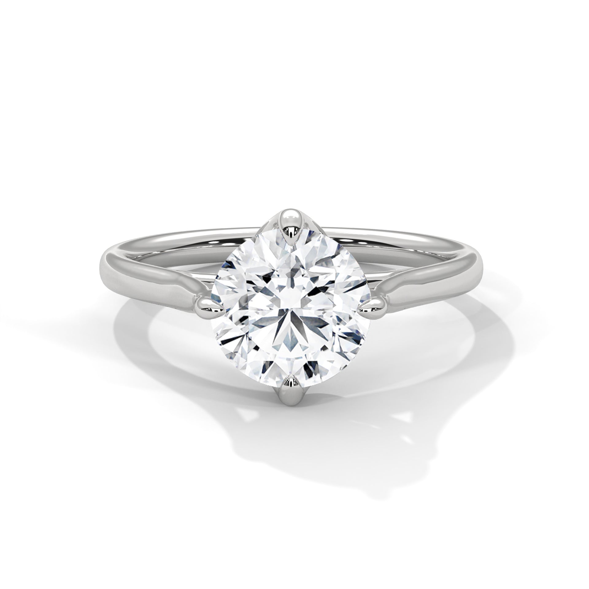 Cathedral-Setting 2 CTW Round-Cut Diamond Engagement Ring | 14K & 18K Gold