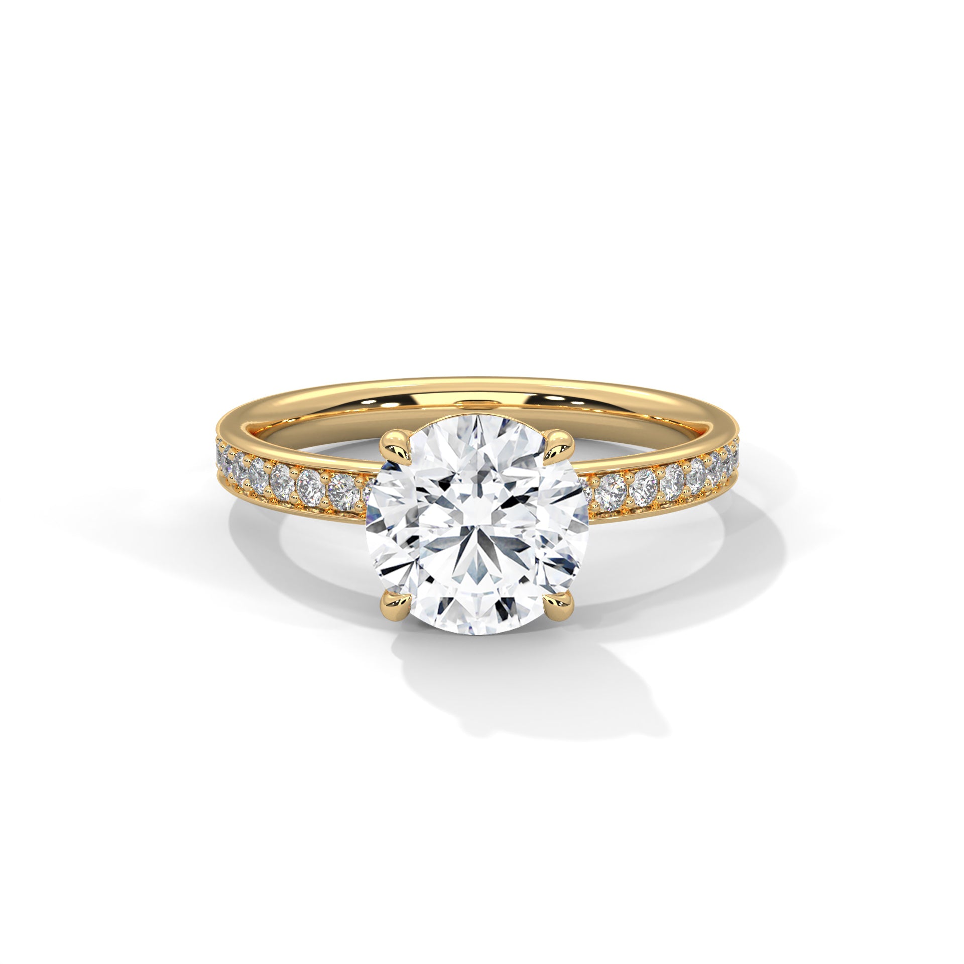 Lustrous Charm 1.5 CT Round-Cut Lab Grown Diamond Pave Ring | 1.96 CTW