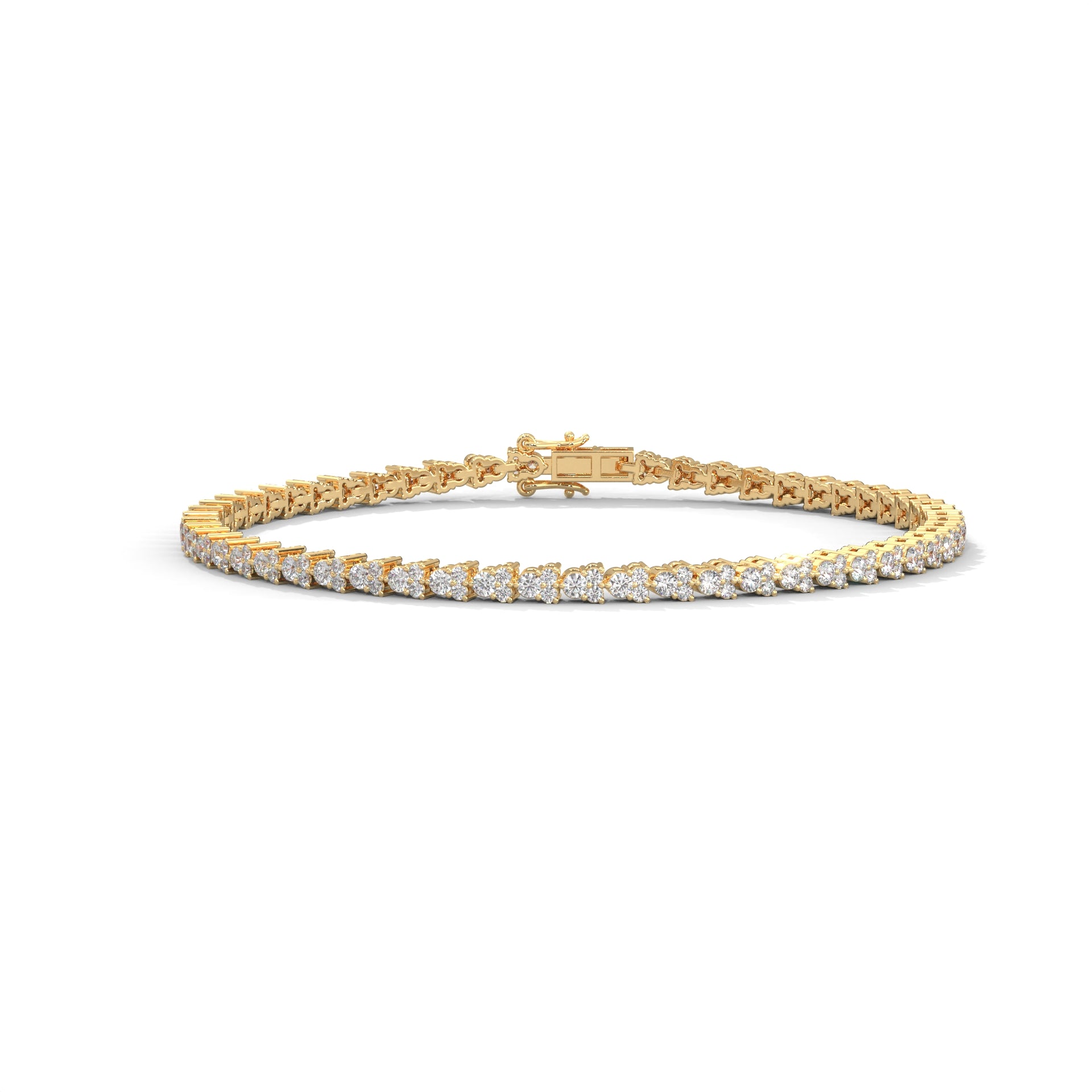Classic Round Lab-Grown Diamond Gold Tennis Bracelet | 2.01 CTW