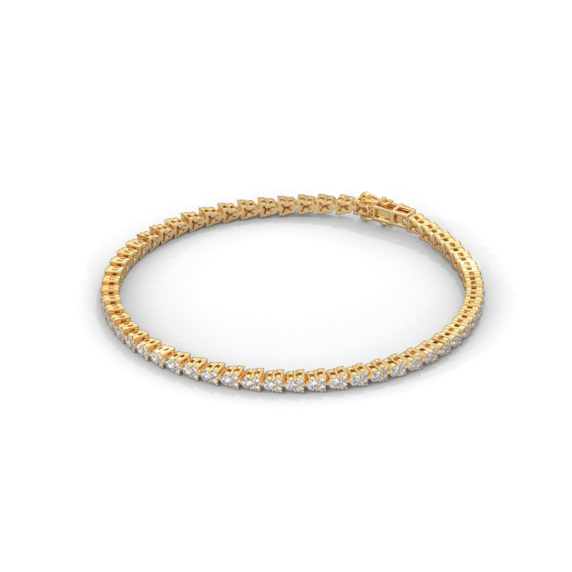 Classic Round Lab-Grown Diamond Gold Tennis Bracelet | 2.01 CTW