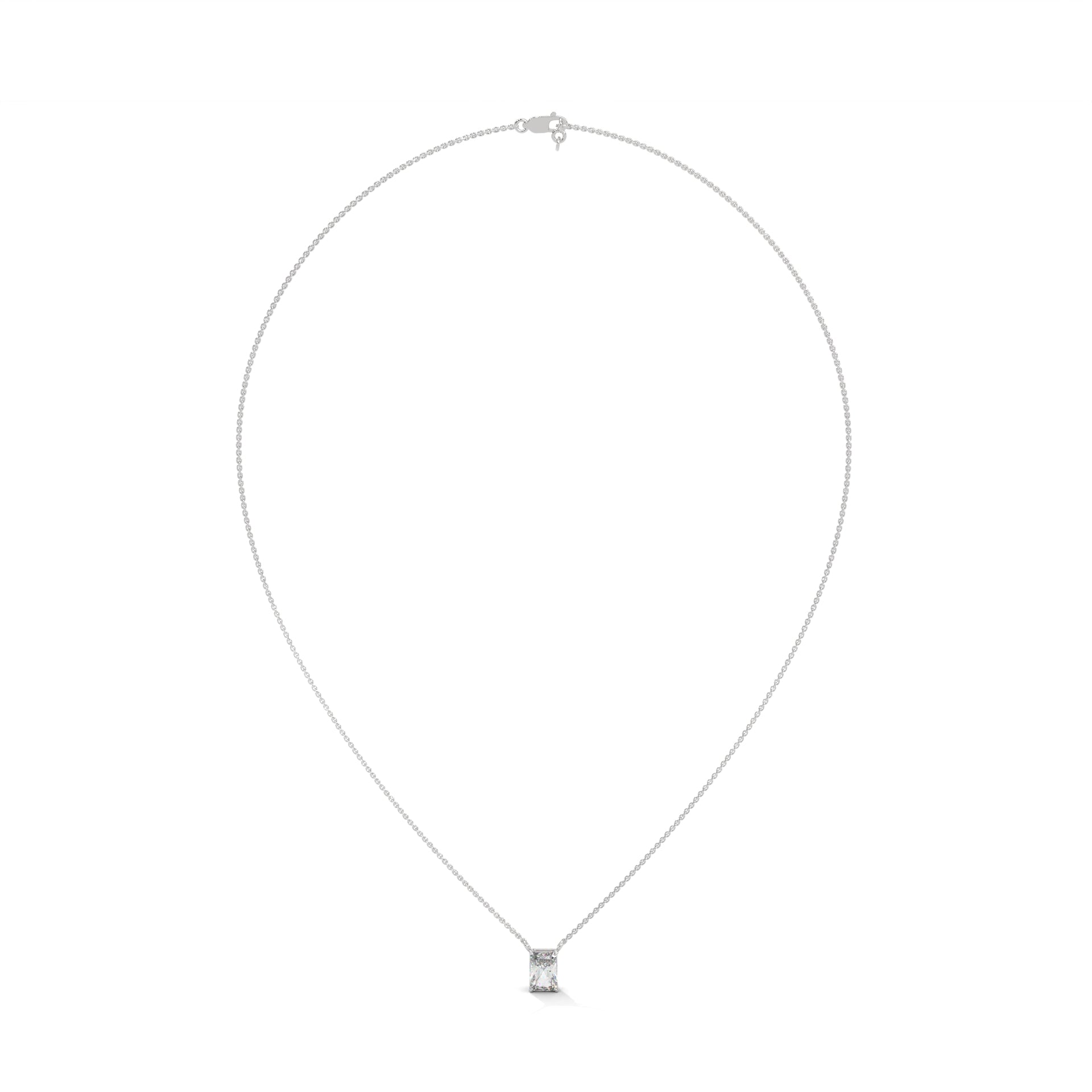 Luxe Radiance Emerald-Cut Diamond Pendant Necklace 0.75ct E-VS1 | 14K Gold |16”&18” Chain