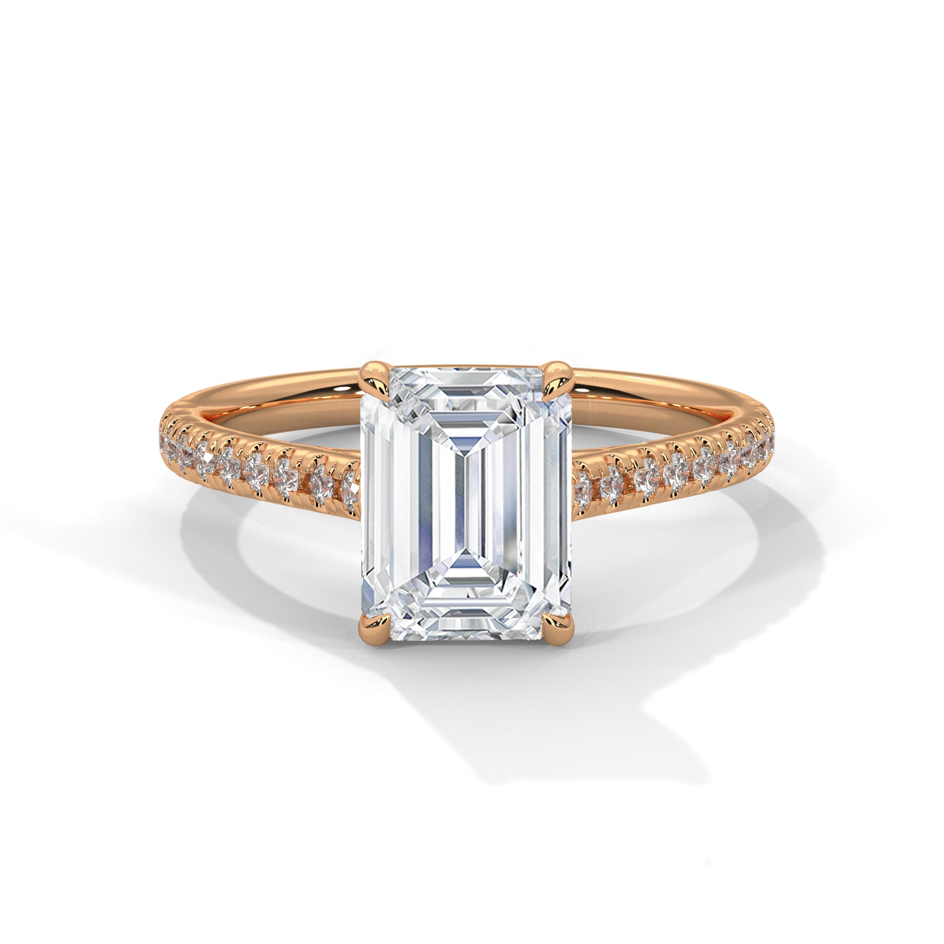 Ethereal 2.22 CTW Emerald-Cut Diamond Pave Engagement Ring