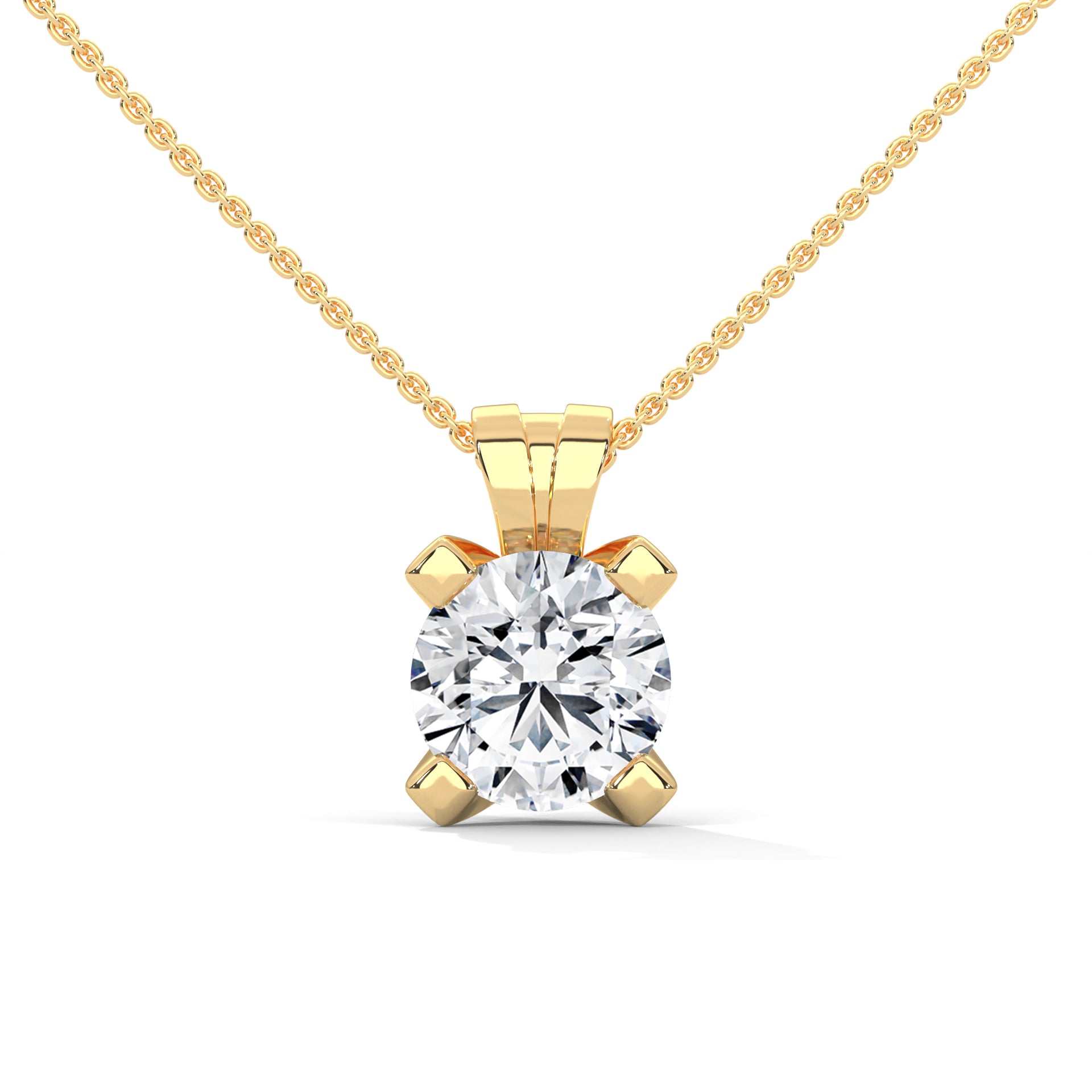 Round Diamond Solitaire Pendant in 14K Gold | 2.43 CTW