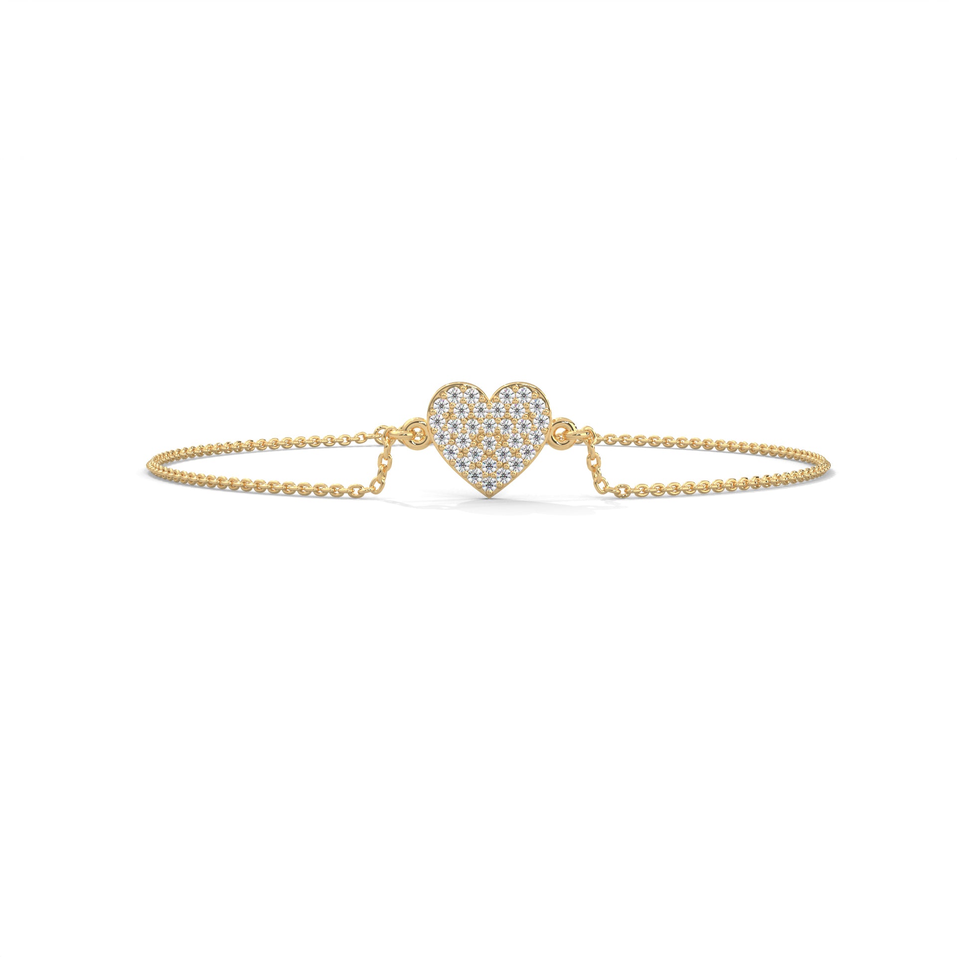 Amora Pave-Set Heart Lab-Grown Diamond Gold Bracelet | 0.26 CTW