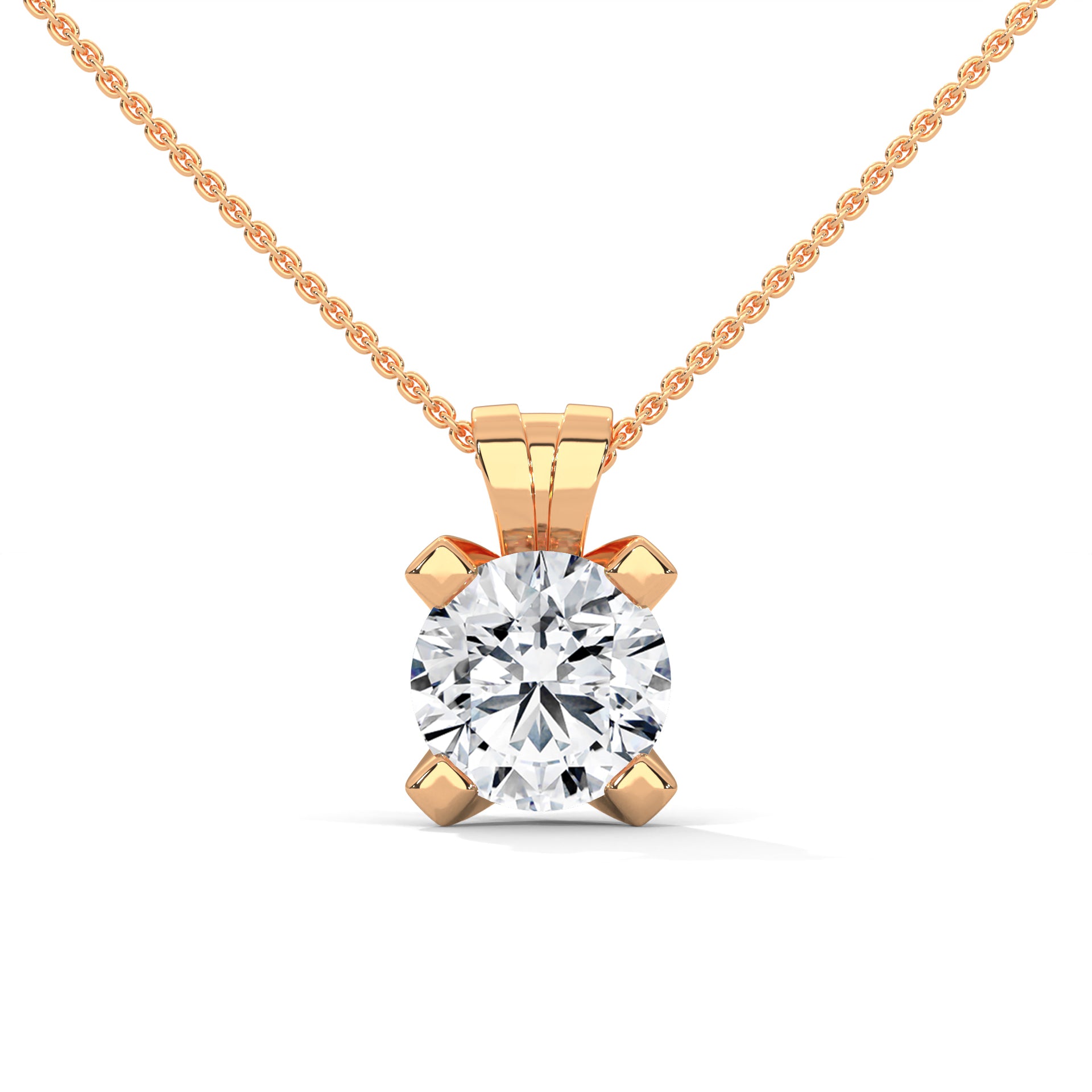 Round Diamond Solitaire Pendant in 14K Gold | 2.43 CTW