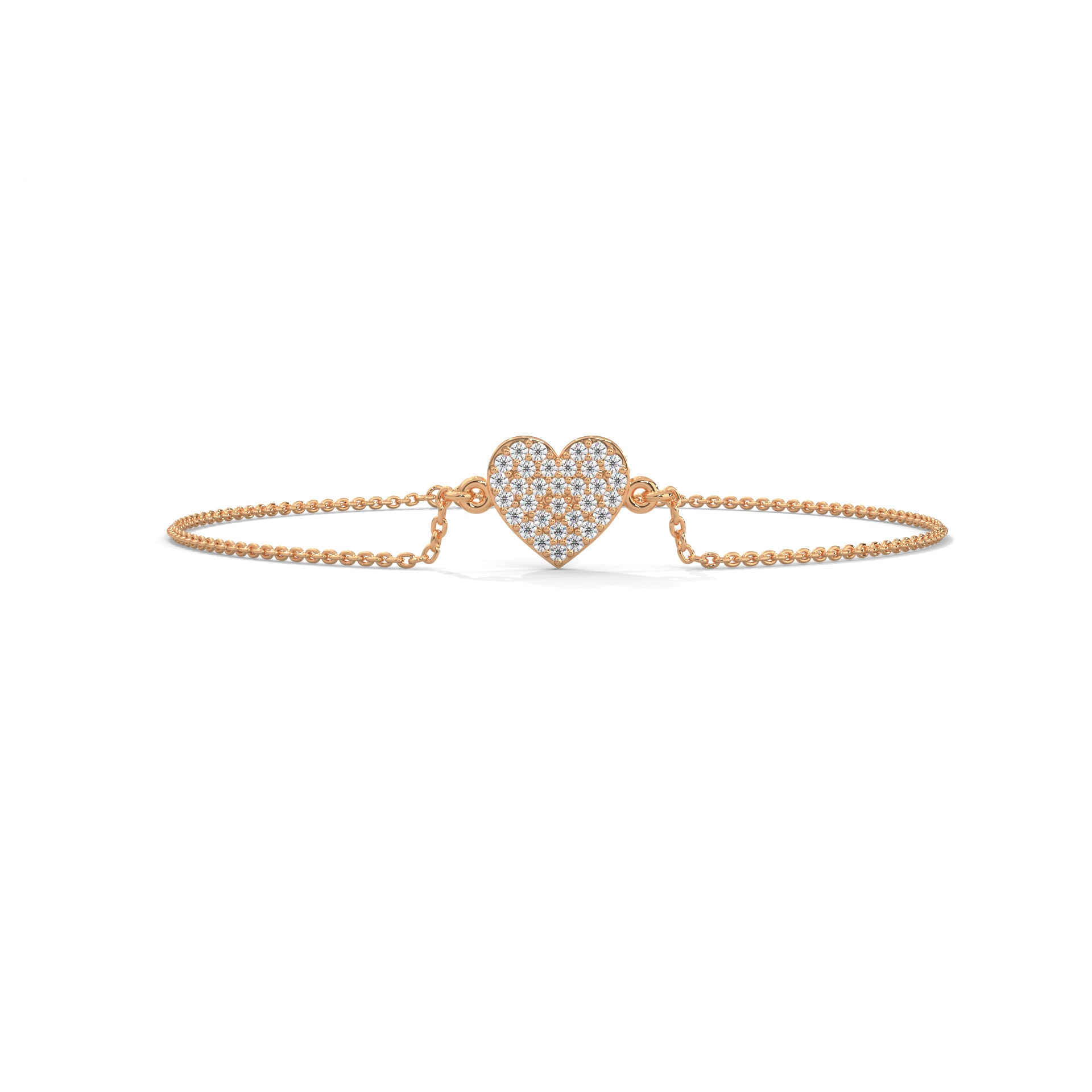 Amora Pave-Set Heart Lab-Grown Diamond Gold Bracelet | 0.26 CTW