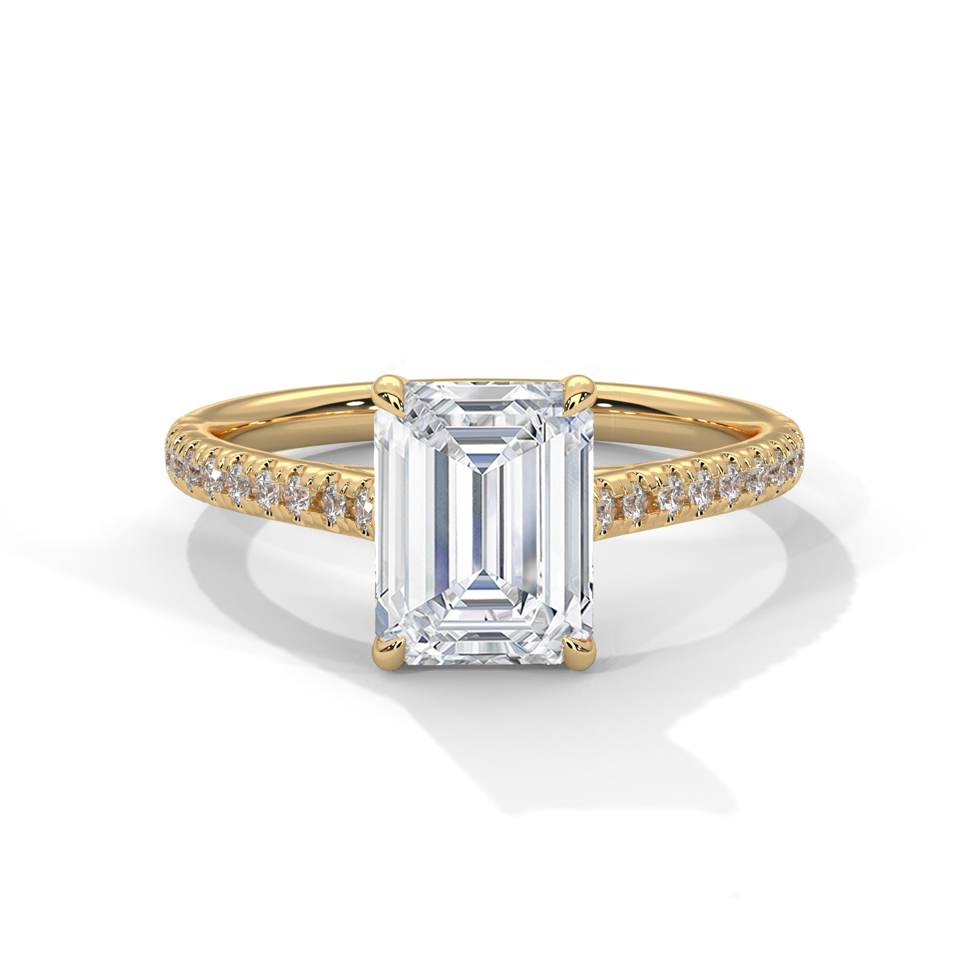 Ethereal 2.22 CTW Emerald-Cut Diamond Pave Engagement Ring