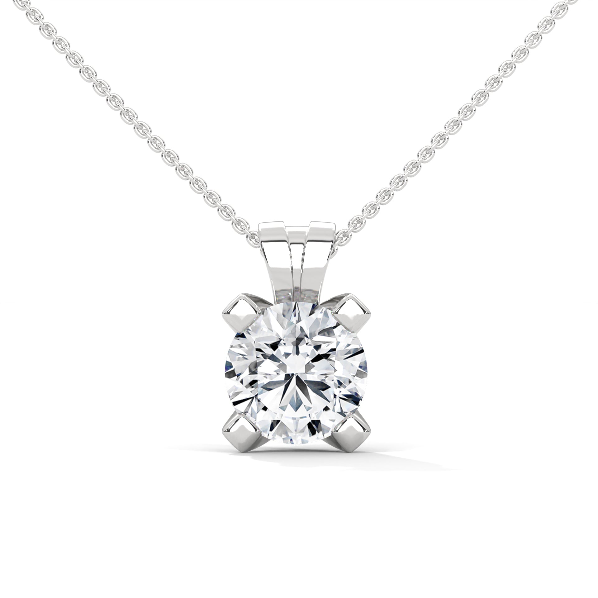 Round Diamond Solitaire Pendant in 14K Gold | 2.43 CTW