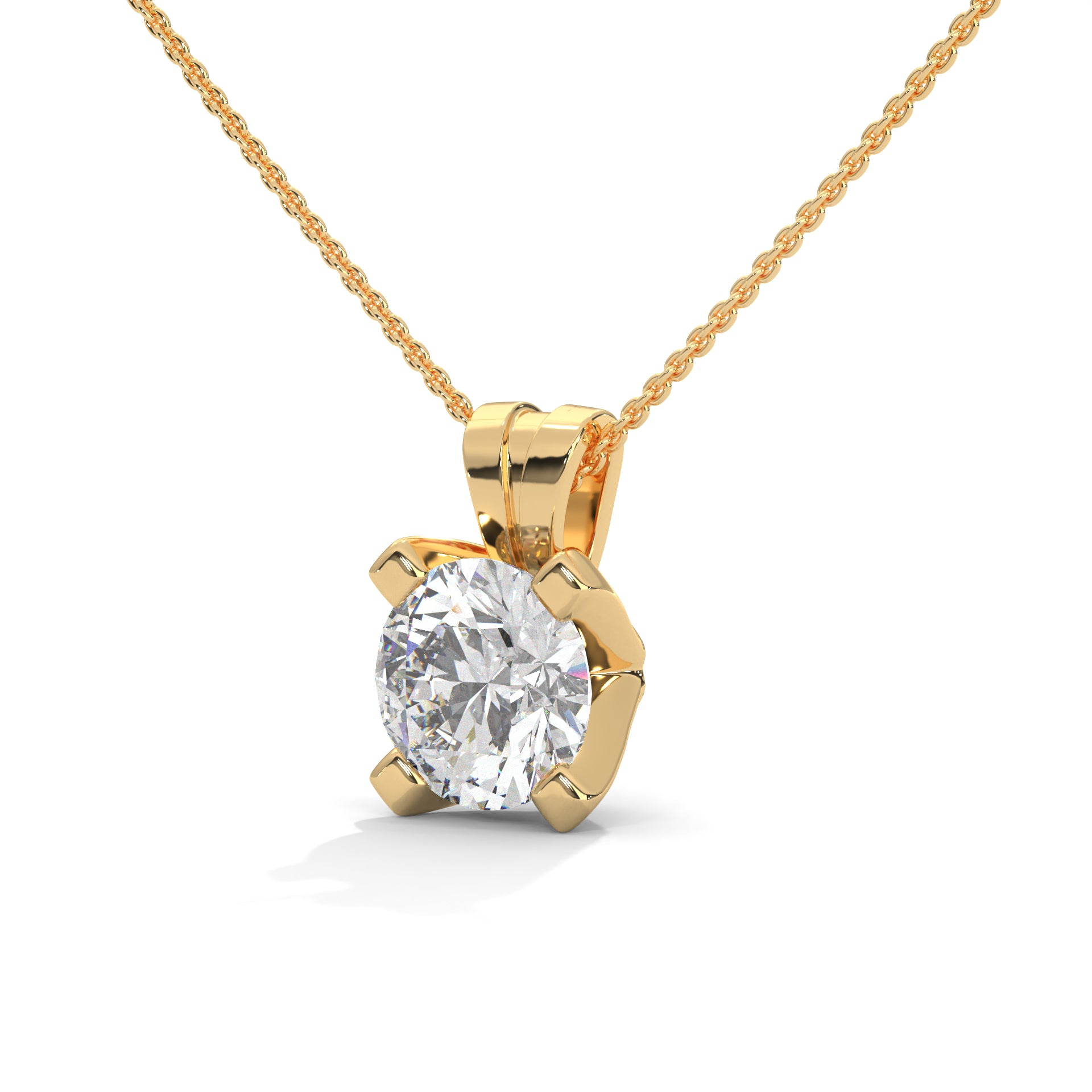 Round Diamond Solitaire Pendant in 14K Gold | 2.43 CTW