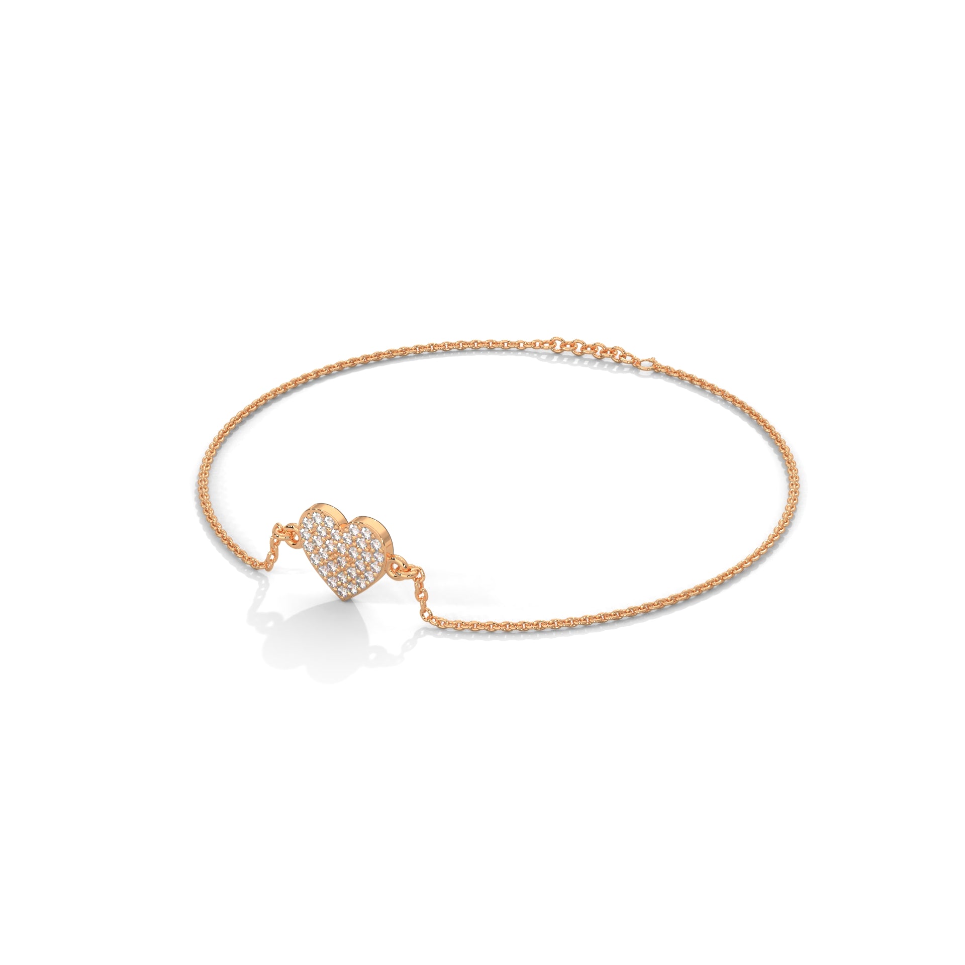 Amora Pave-Set Heart Lab-Grown Diamond Gold Bracelet | 0.26 CTW
