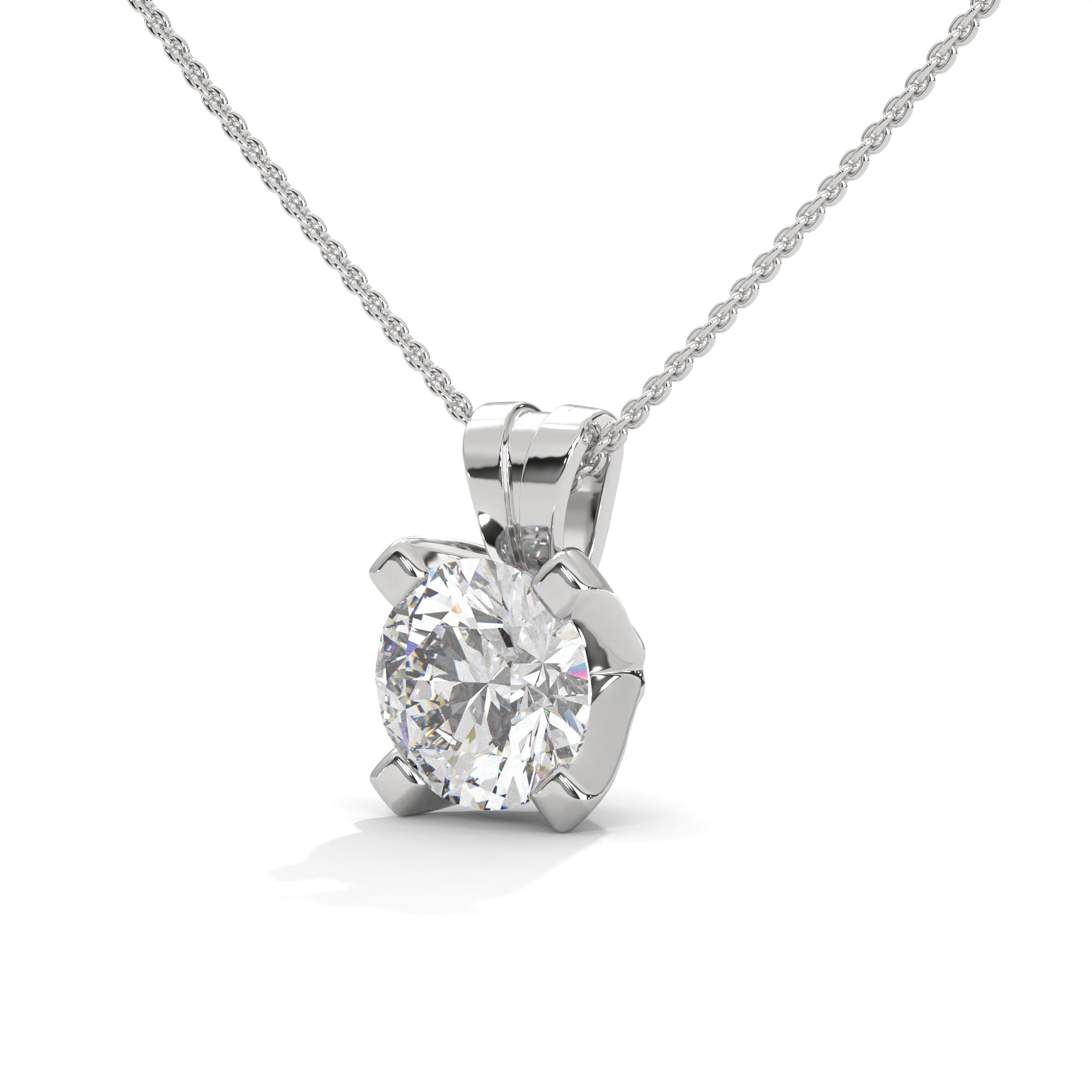 Round Diamond Solitaire Pendant in 14K Gold | 2.43 CTW