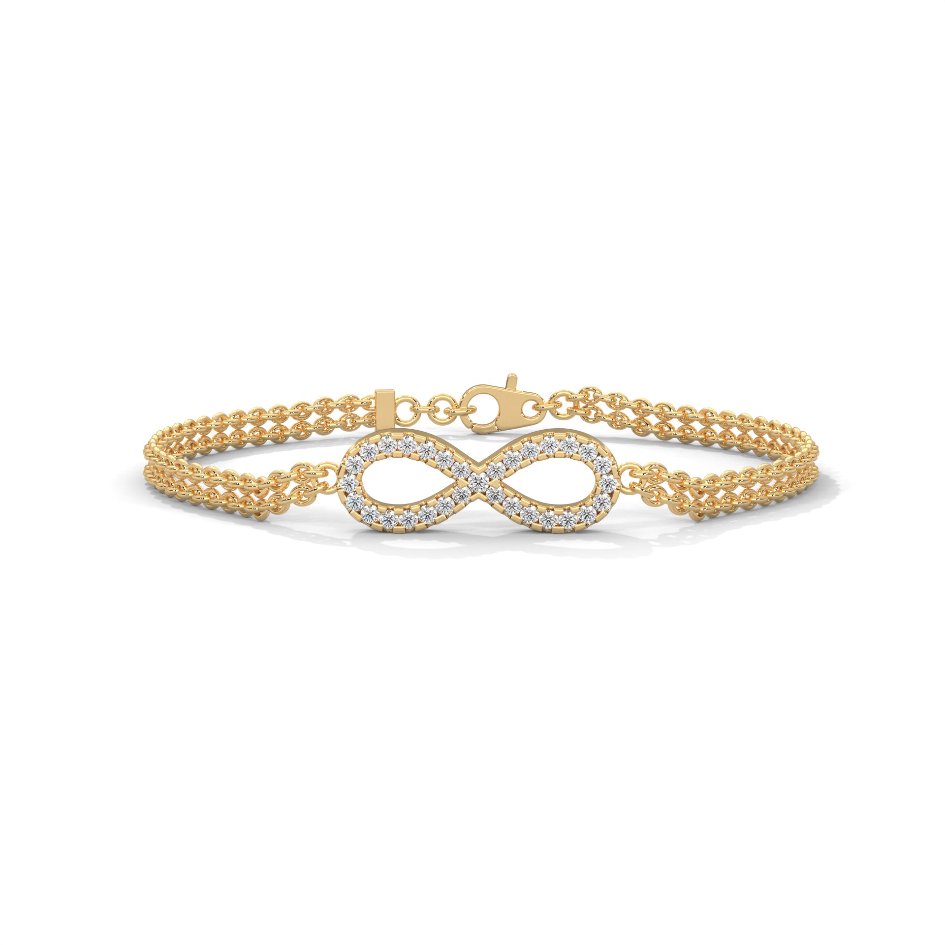InfinityGlow Pave-Set Lab-Grown Diamond Gold Bracelet | 0.38 CTW