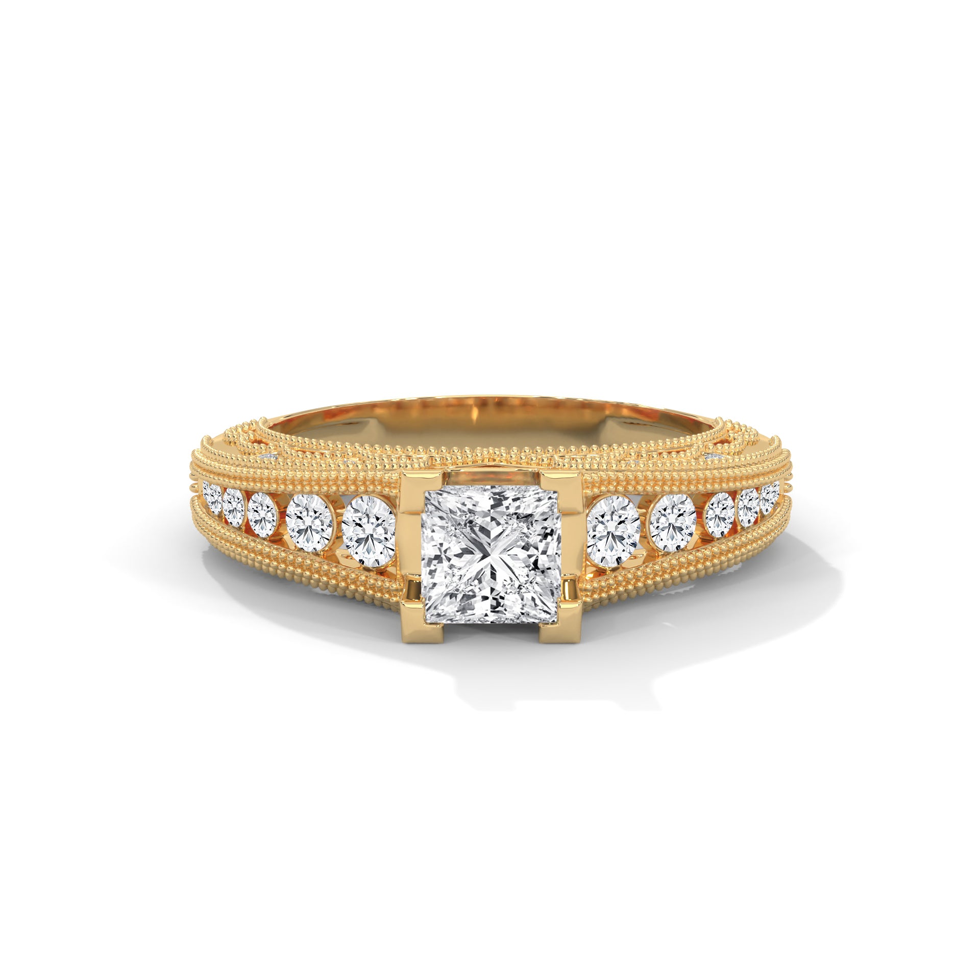 The Grand Radiance 0.99 CTW Princess-Cut Diamond Engagement Ring | E-VS1