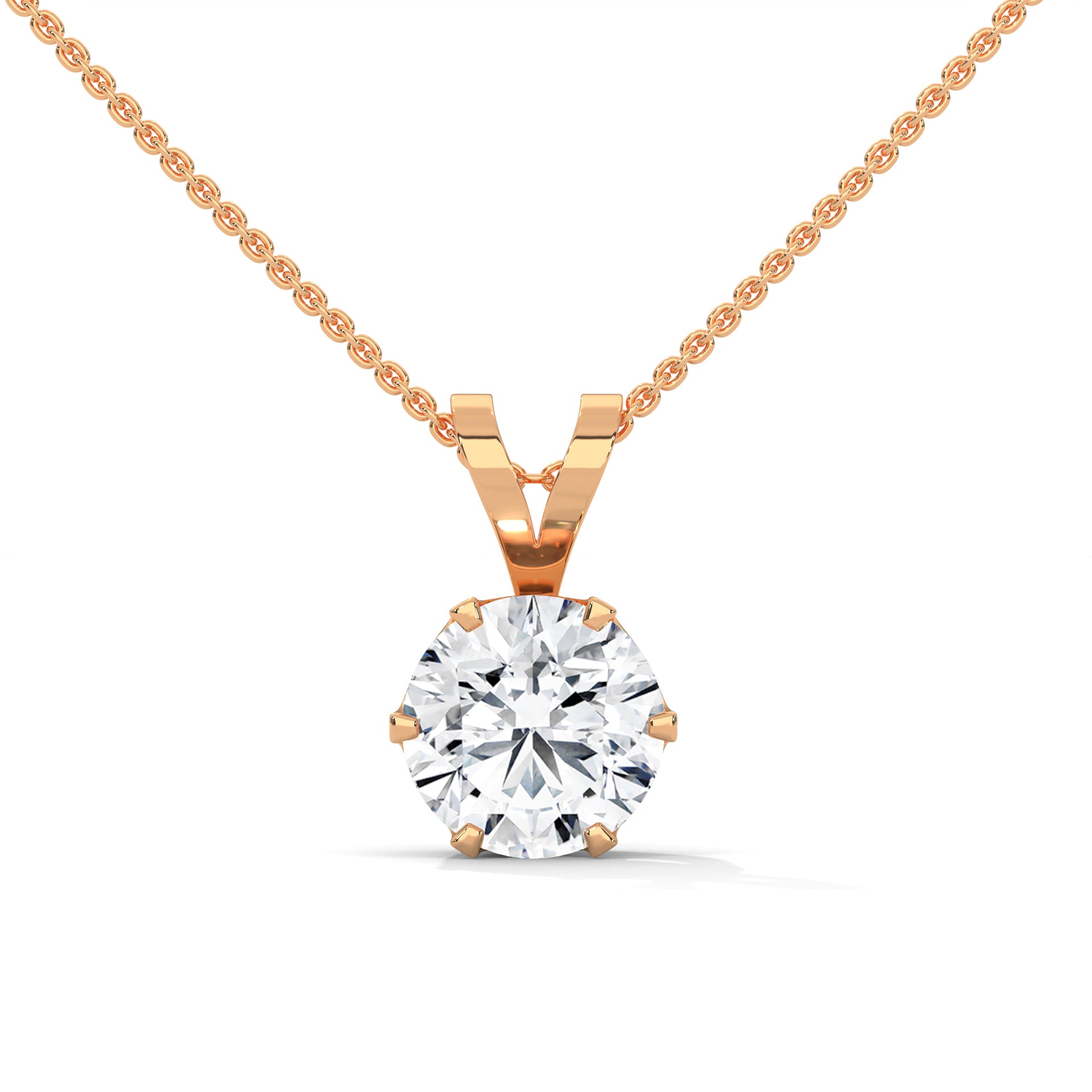 Brilliant Solitaire: 14K Gold Round Diamond Pendant Necklace | 2.11 CTW