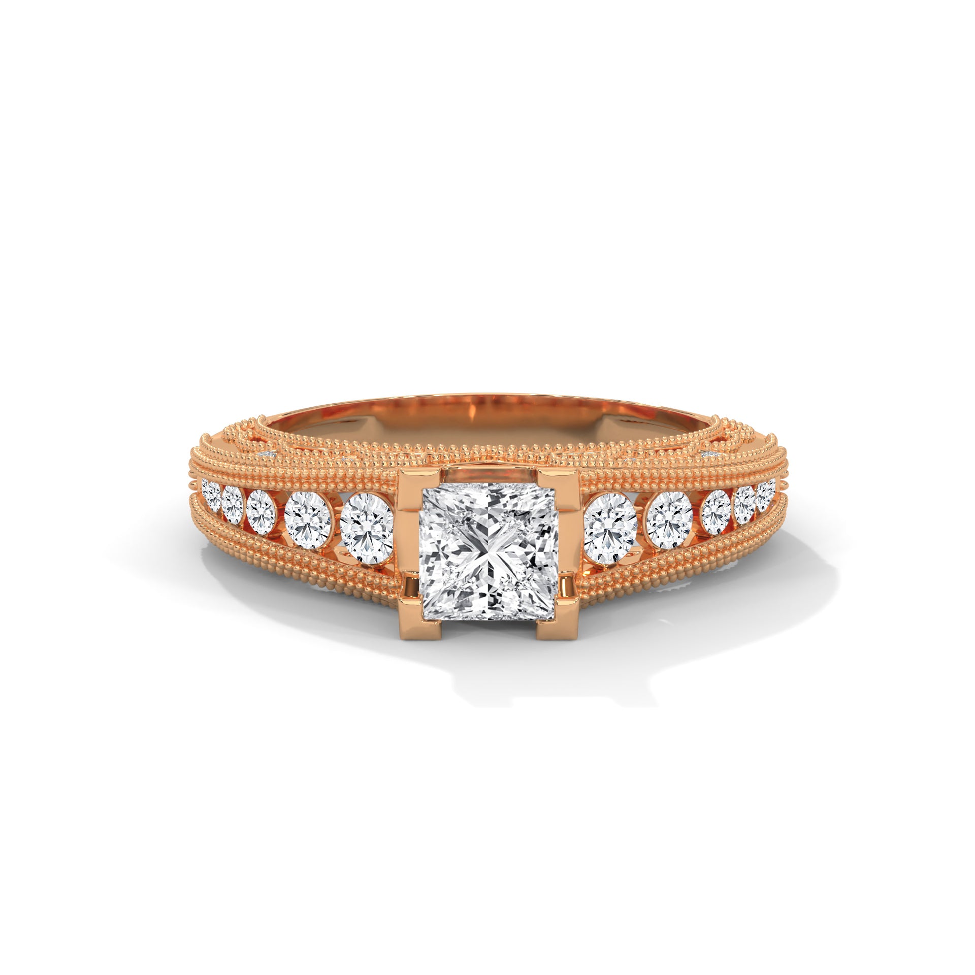The Grand Radiance 0.99 CTW Princess-Cut Diamond Engagement Ring | E-VS1