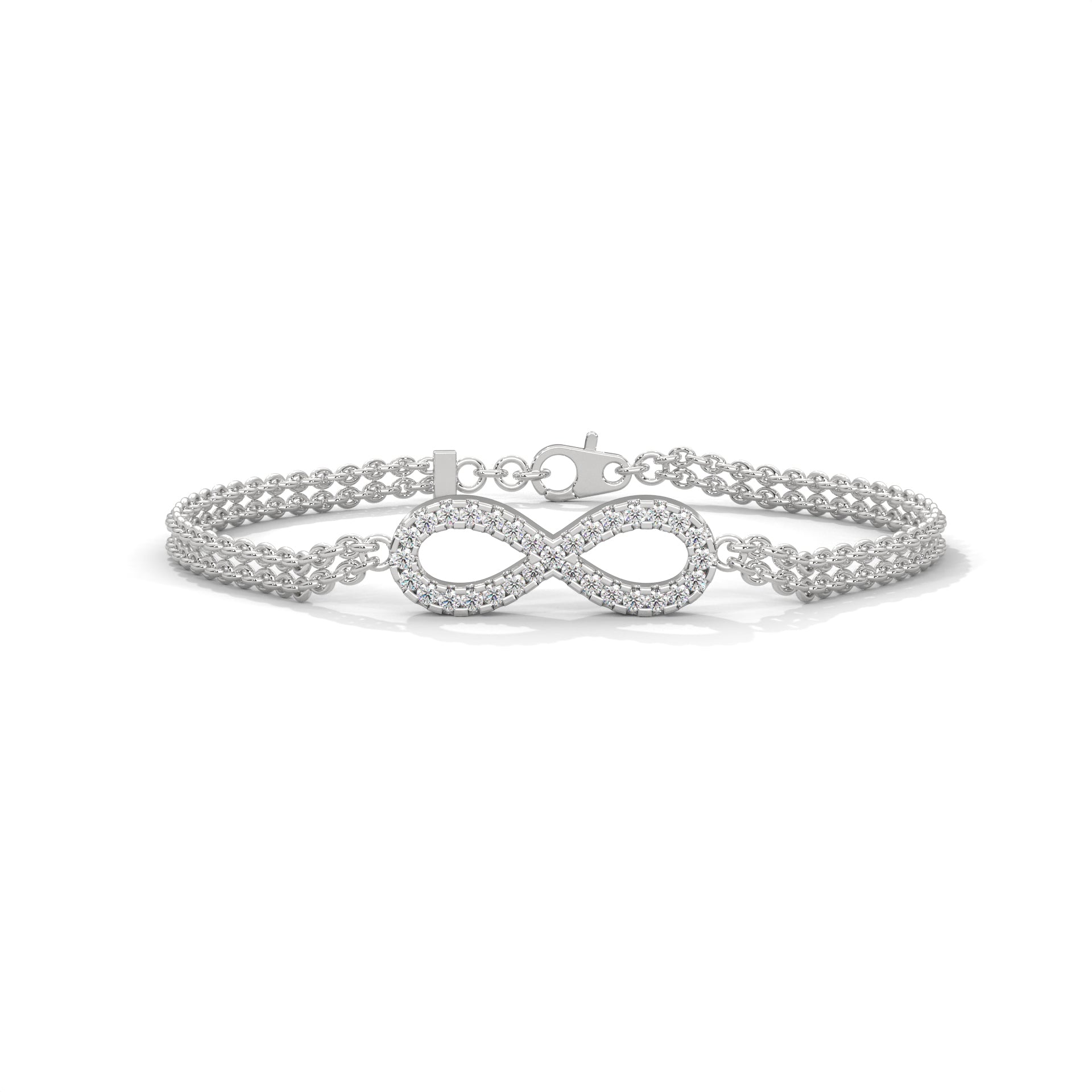 InfinityGlow Pave-Set Lab-Grown Diamond Gold Bracelet | 0.38 CTW