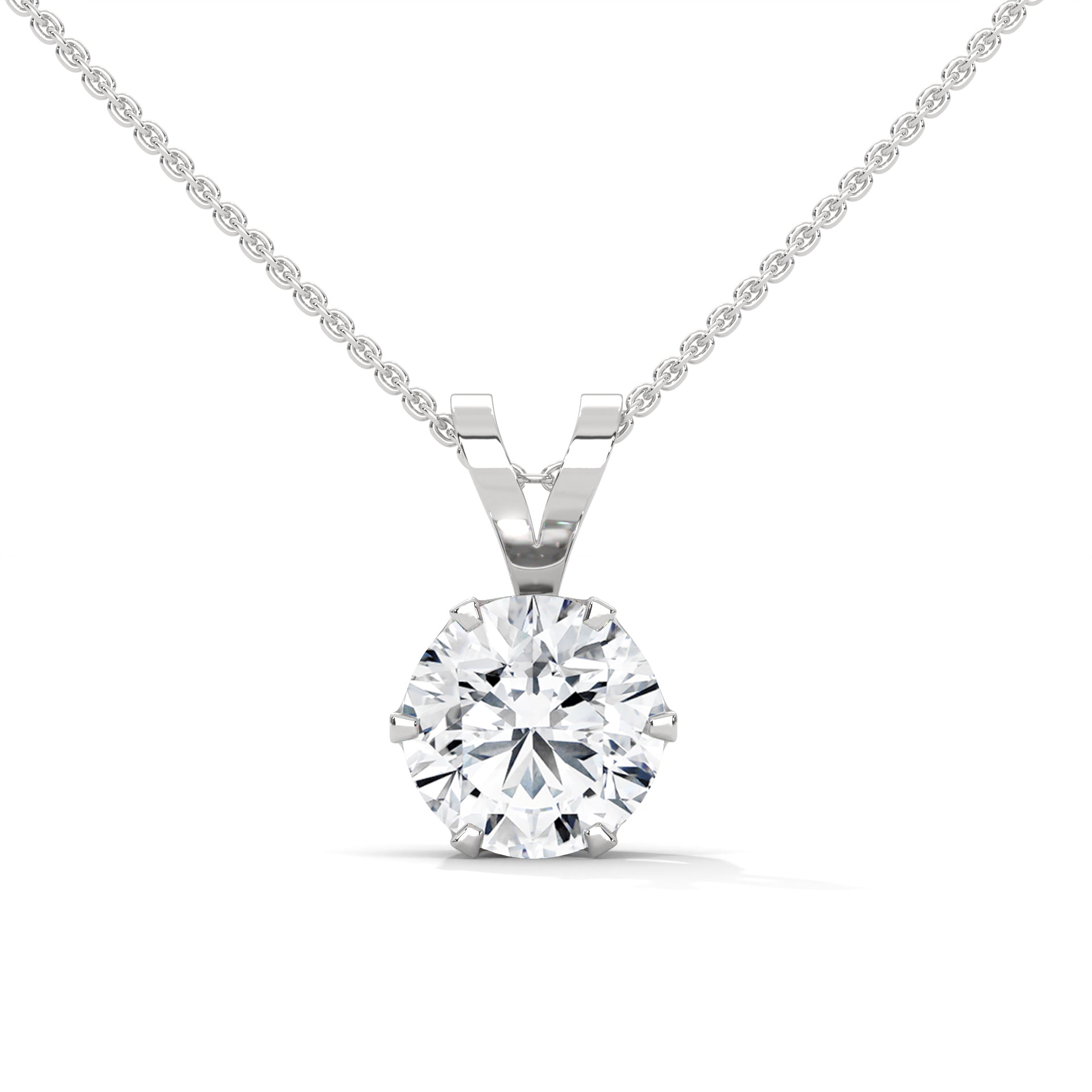 Brilliant Solitaire: 14K Gold Round Diamond Pendant Necklace | 2.11 CTW