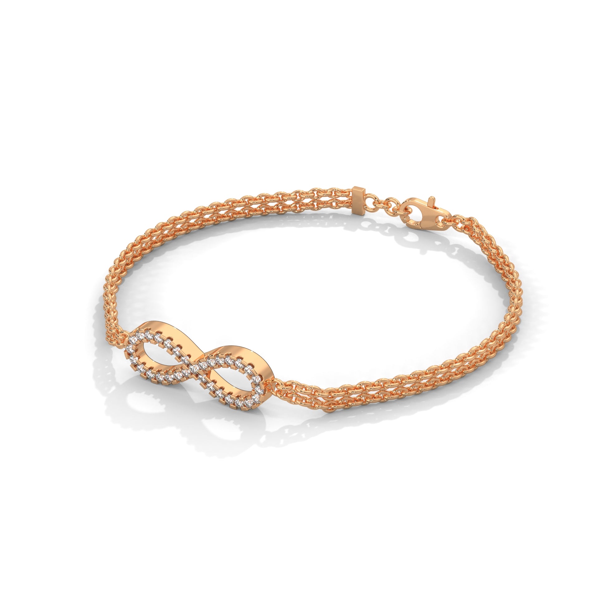 InfinityGlow Pave-Set Lab-Grown Diamond Gold Bracelet | 0.38 CTW