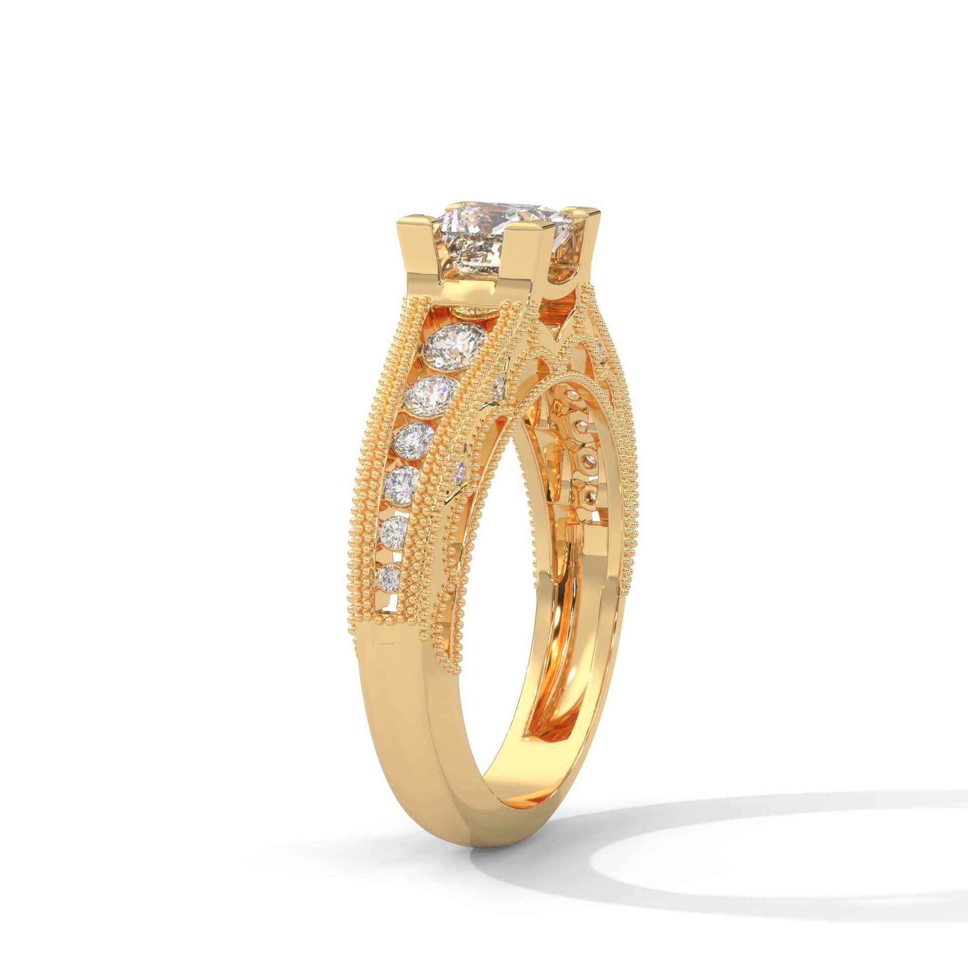 The Grand Radiance 0.99 CTW Princess-Cut Diamond Engagement Ring | E-VS1