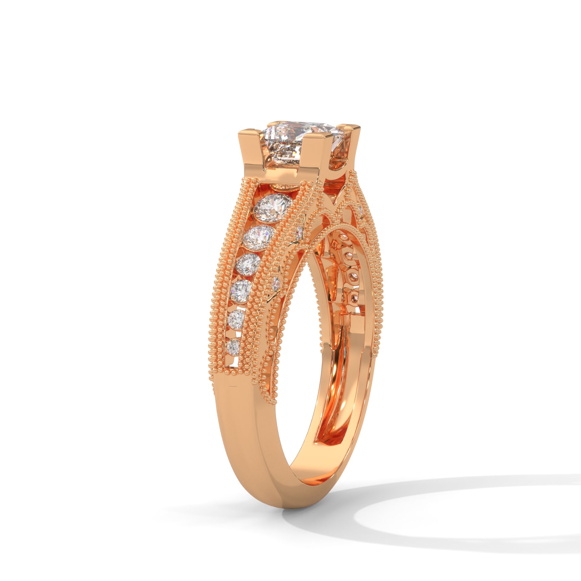 The Grand Radiance 0.99 CTW Princess-Cut Diamond Engagement Ring | E-VS1
