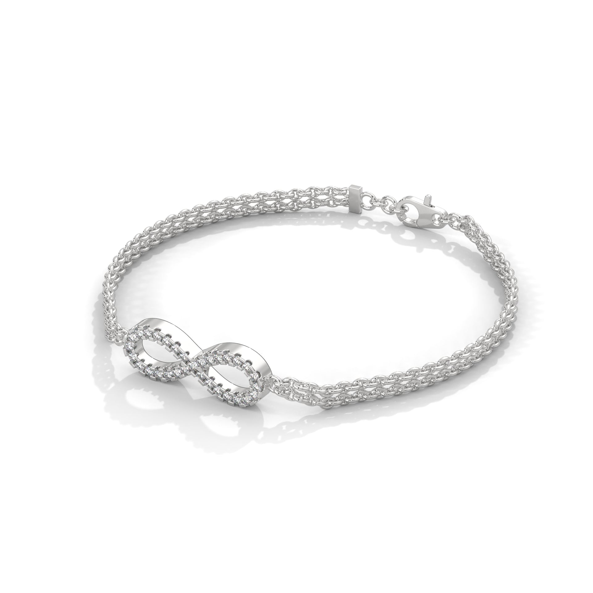 InfinityGlow Pave-Set Lab-Grown Diamond Gold Bracelet | 0.38 CTW