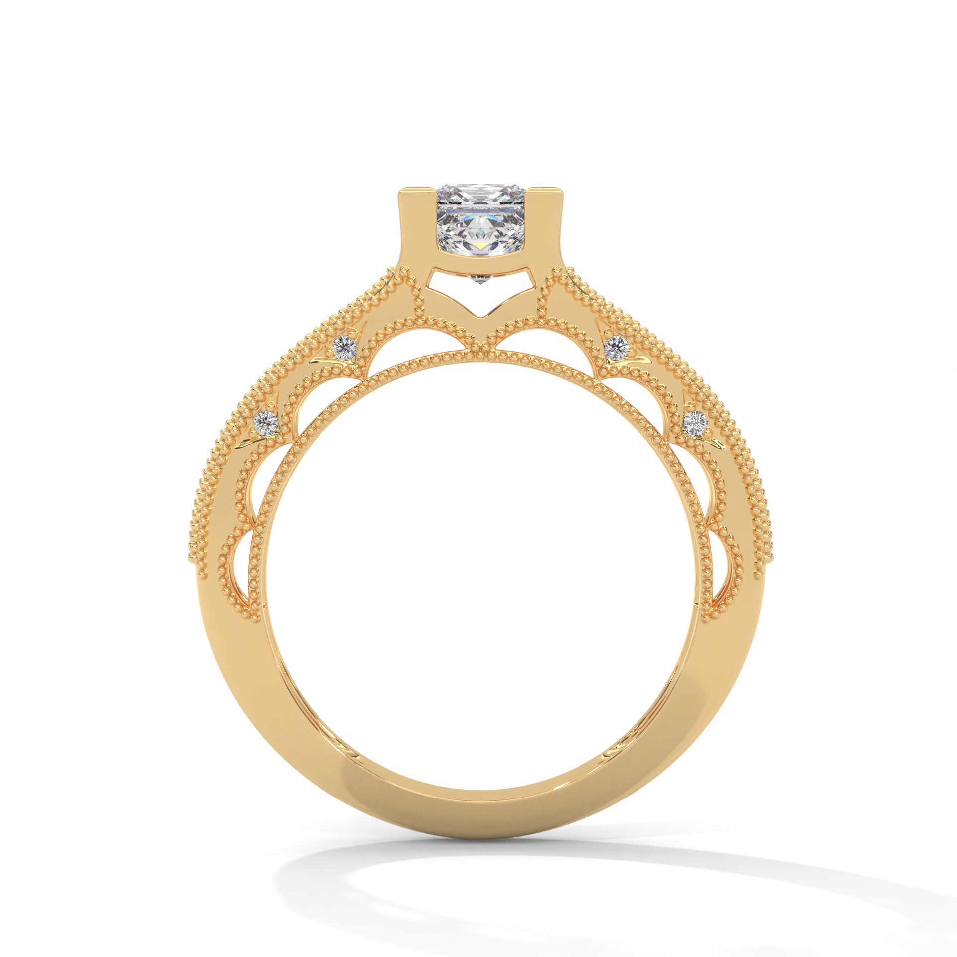 The Grand Radiance 0.99 CTW Princess-Cut Diamond Engagement Ring | E-VS1