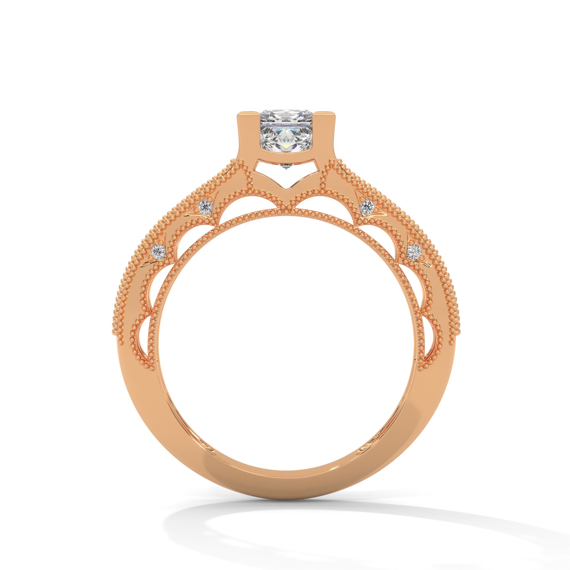 The Grand Radiance 0.99 CTW Princess-Cut Diamond Engagement Ring | E-VS1