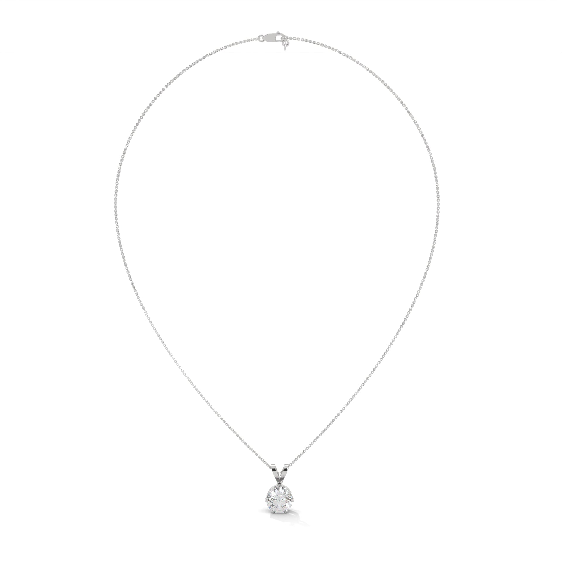 Brilliant Solitaire: 14K Gold Round Diamond Pendant Necklace | 2.11 CTW