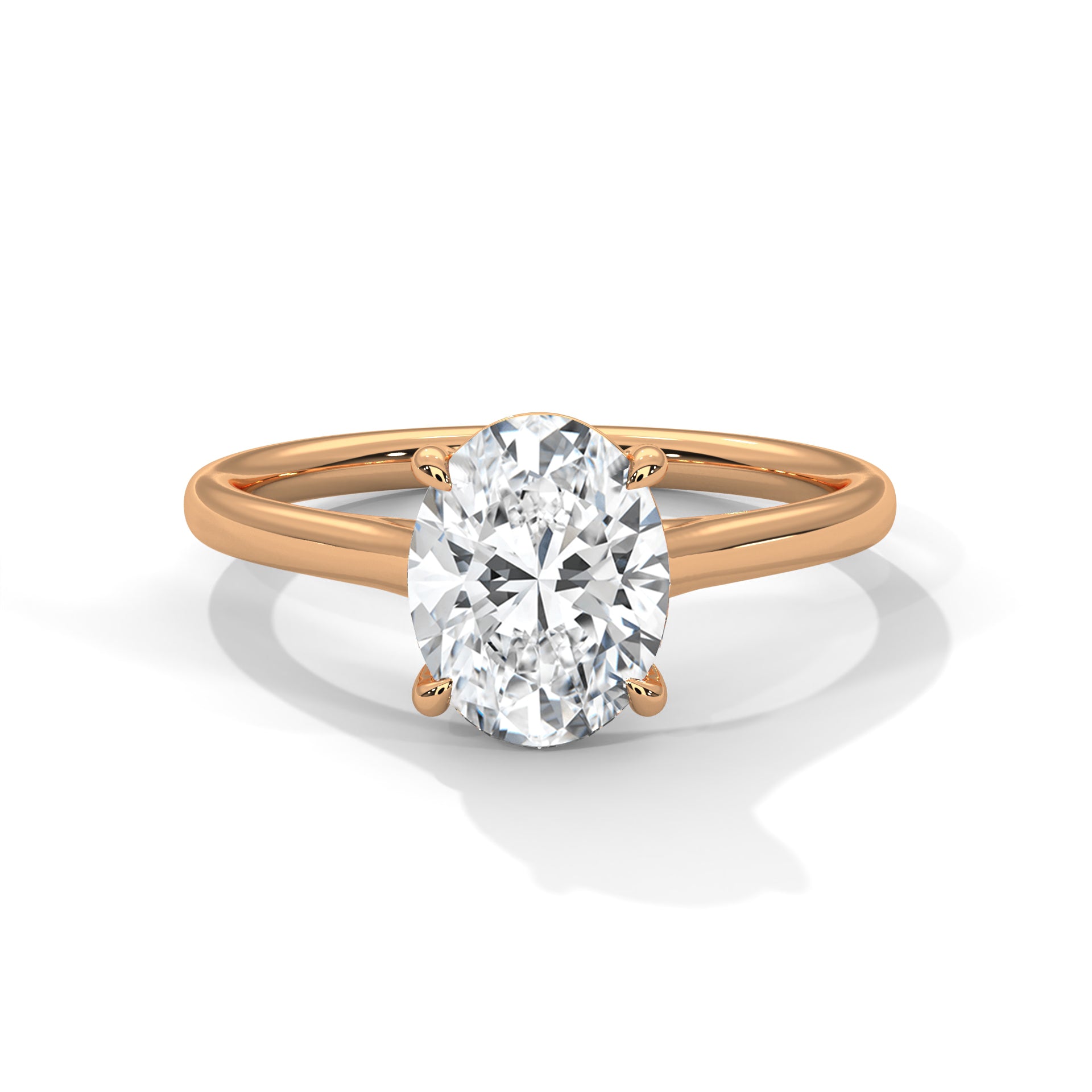 Lustrous 2.00 CTW Oval-Cut Lab-Grown Diamond Solitaire Ring | F-VS1